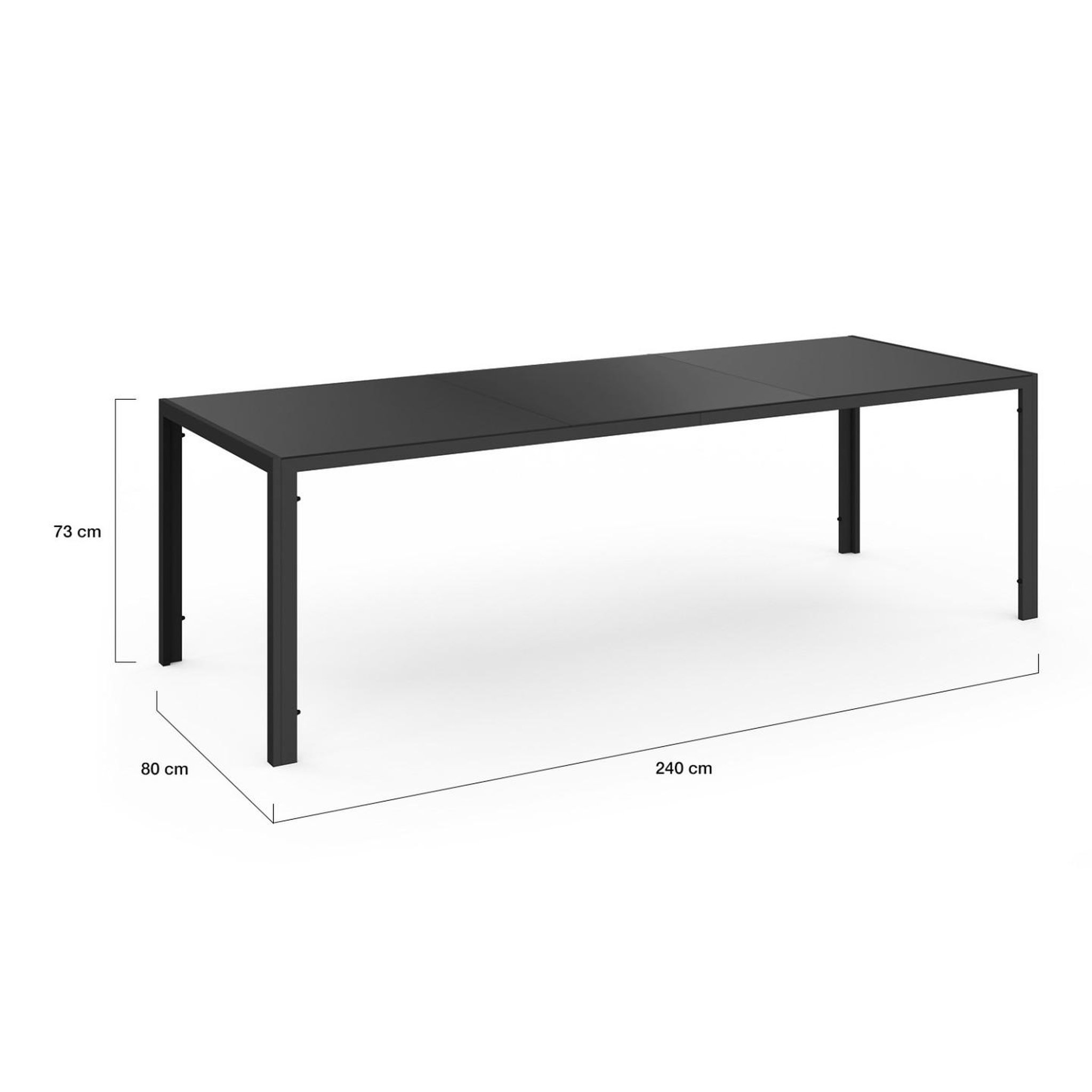 Voir la diapositive 5 : ID MARKET Salon de jardin madrid table 240 cm et 10 chaises empilables noir