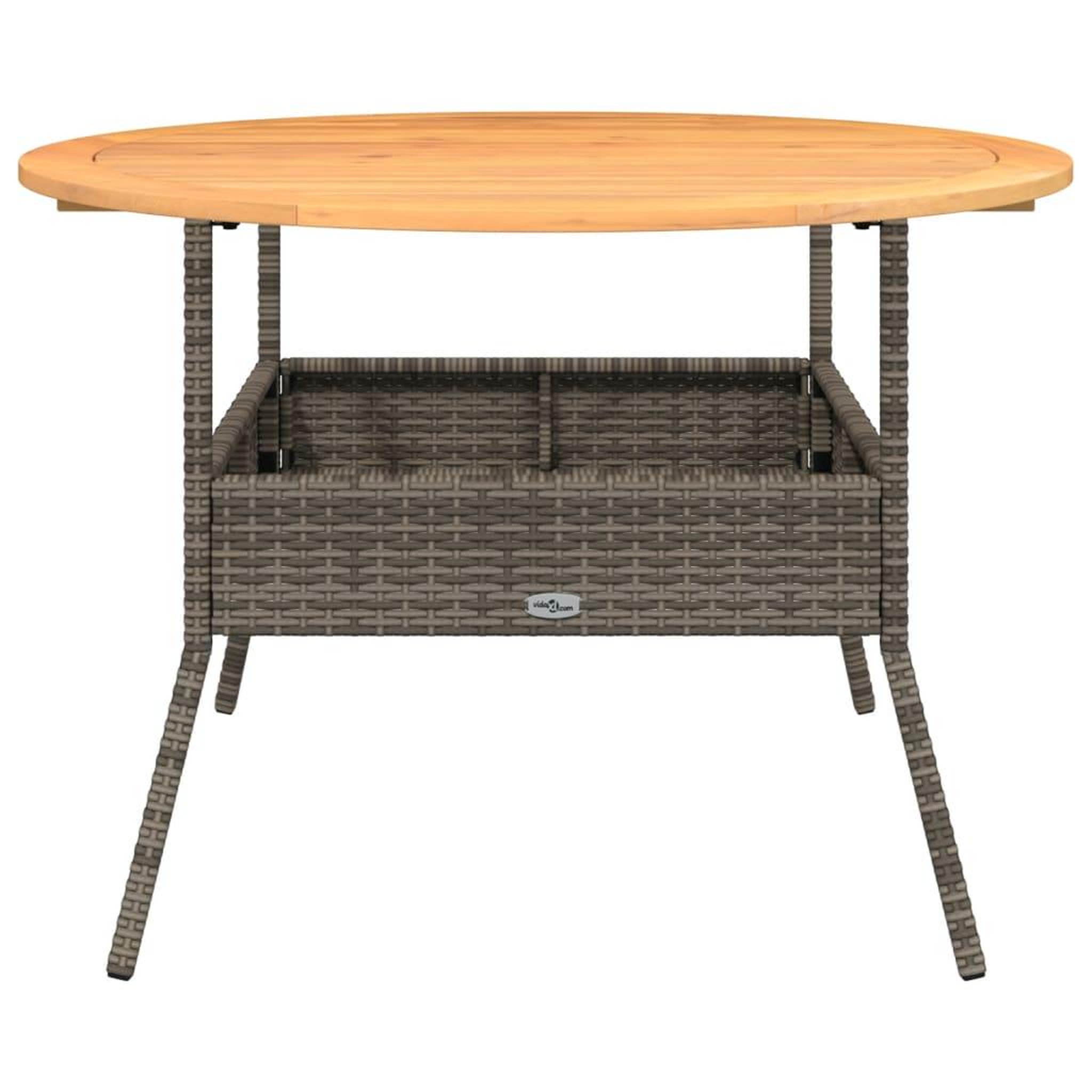 Voir la diapositive 5 : VIDAXL Table de jardin et dessus en bois d'acacia gris resine tressee