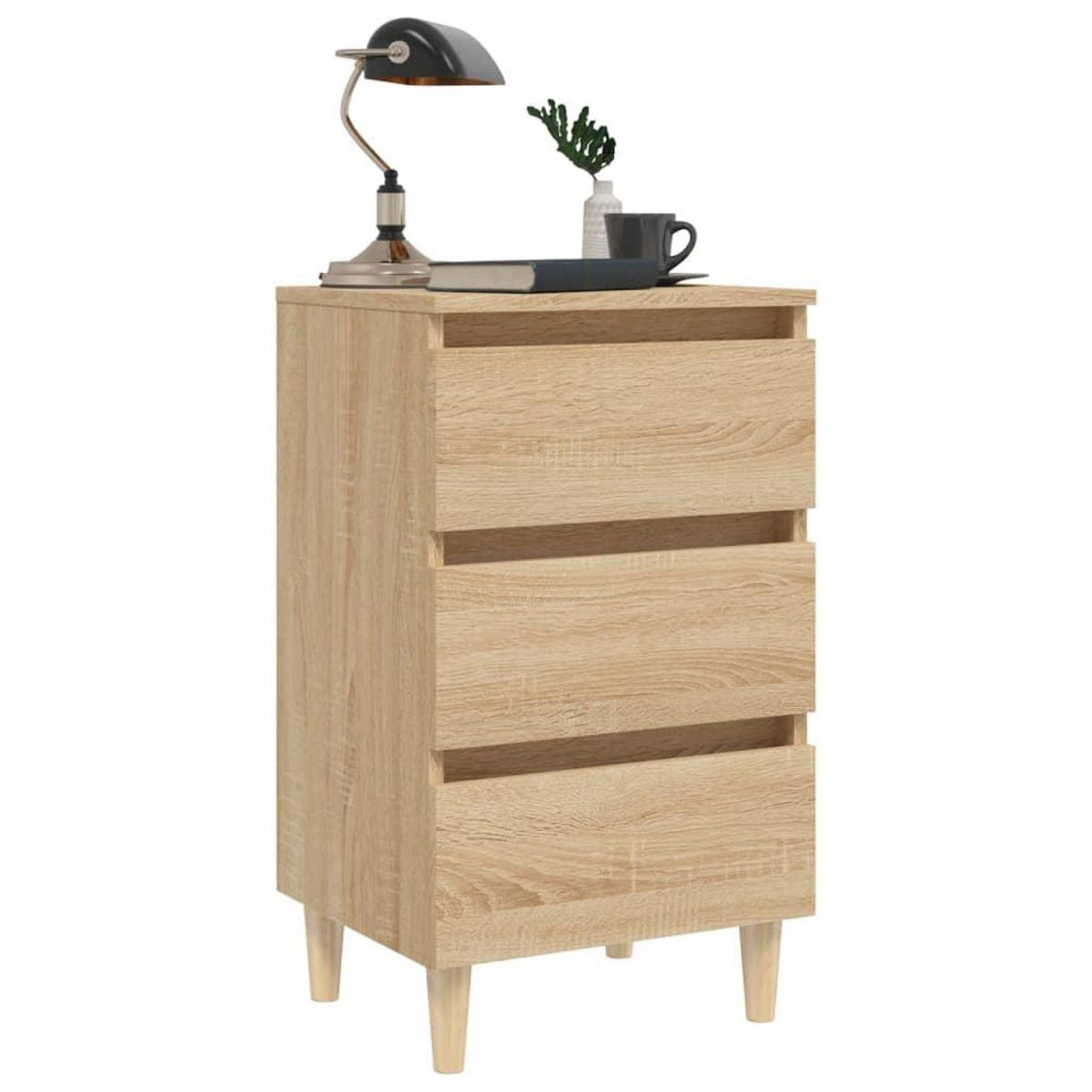 VIDAXL Table de chevet avec pieds en bois chene sonoma 40x35x69 cm