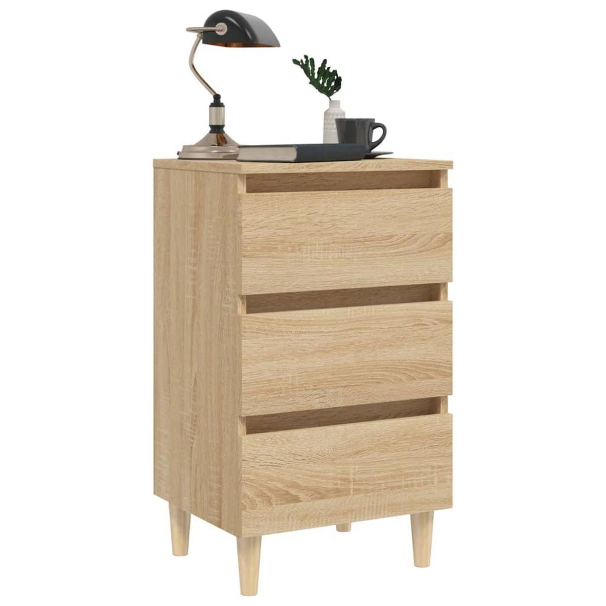 VIDAXL Table de chevet avec pieds en bois chene sonoma 40x35x69 cm