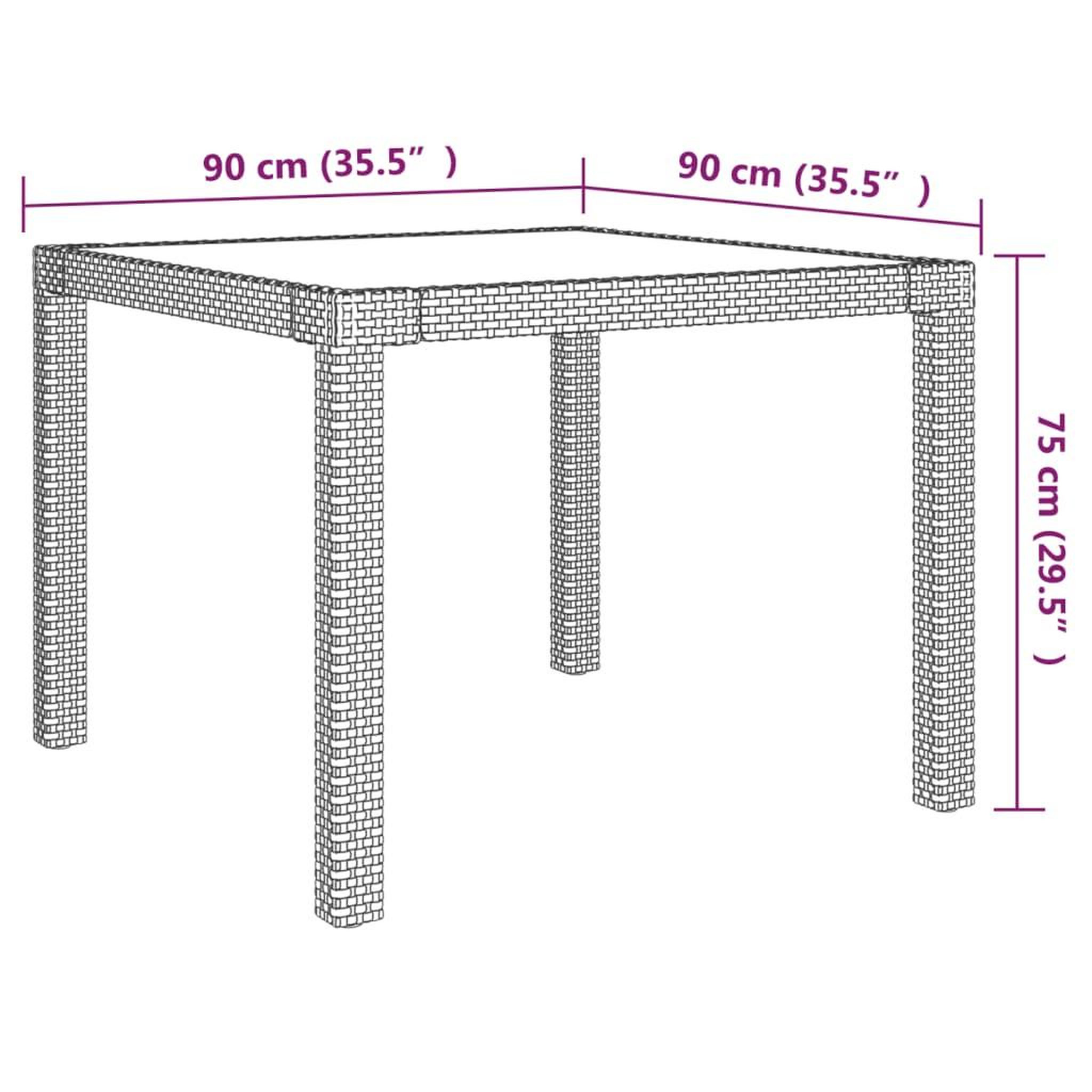 Voir la diapositive 5 : VIDAXL Ensemble a manger d'exterieur 5 pcs coussins Resine tressee