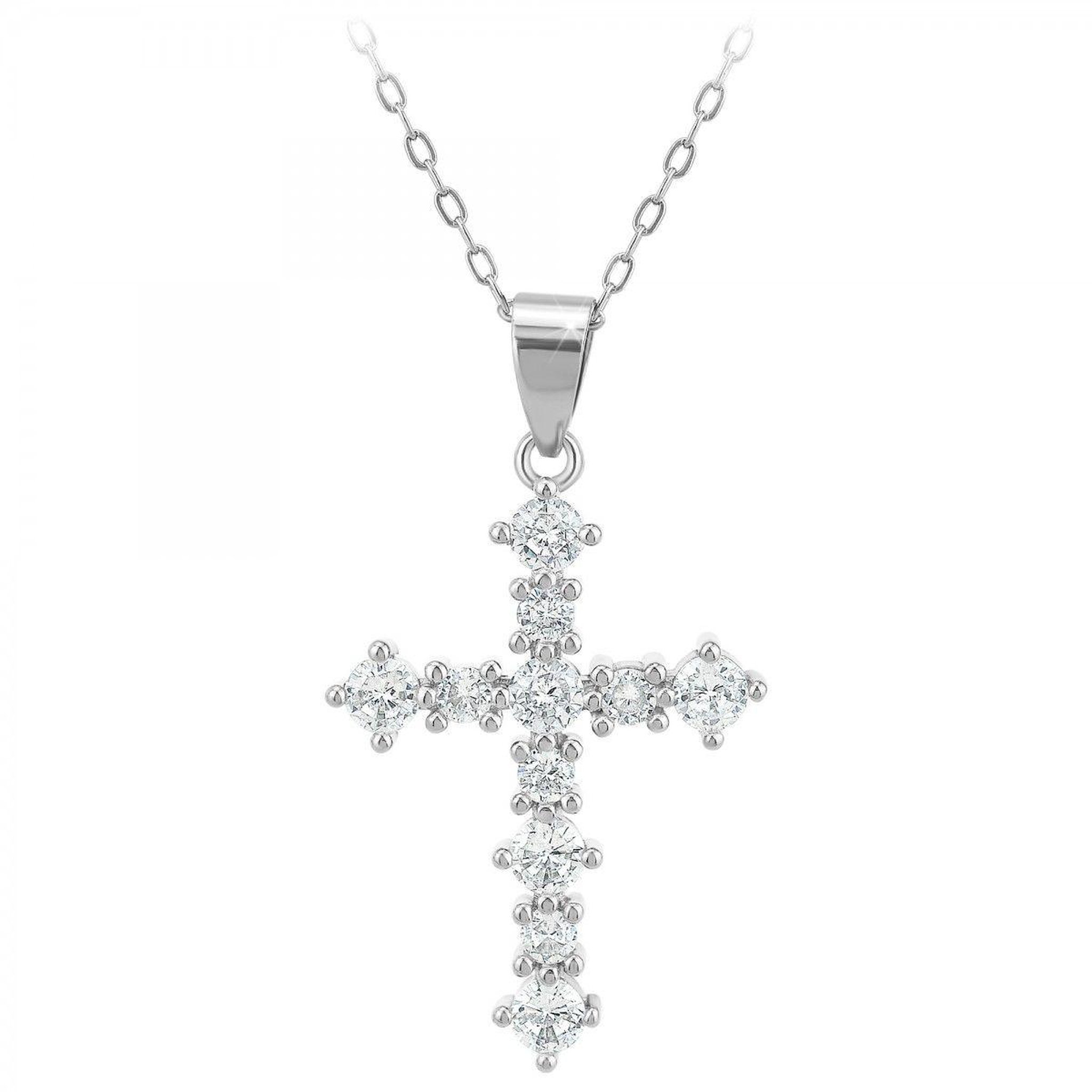 SC CRYSTAL Collier croix SC Crystal orné de  Zirconium