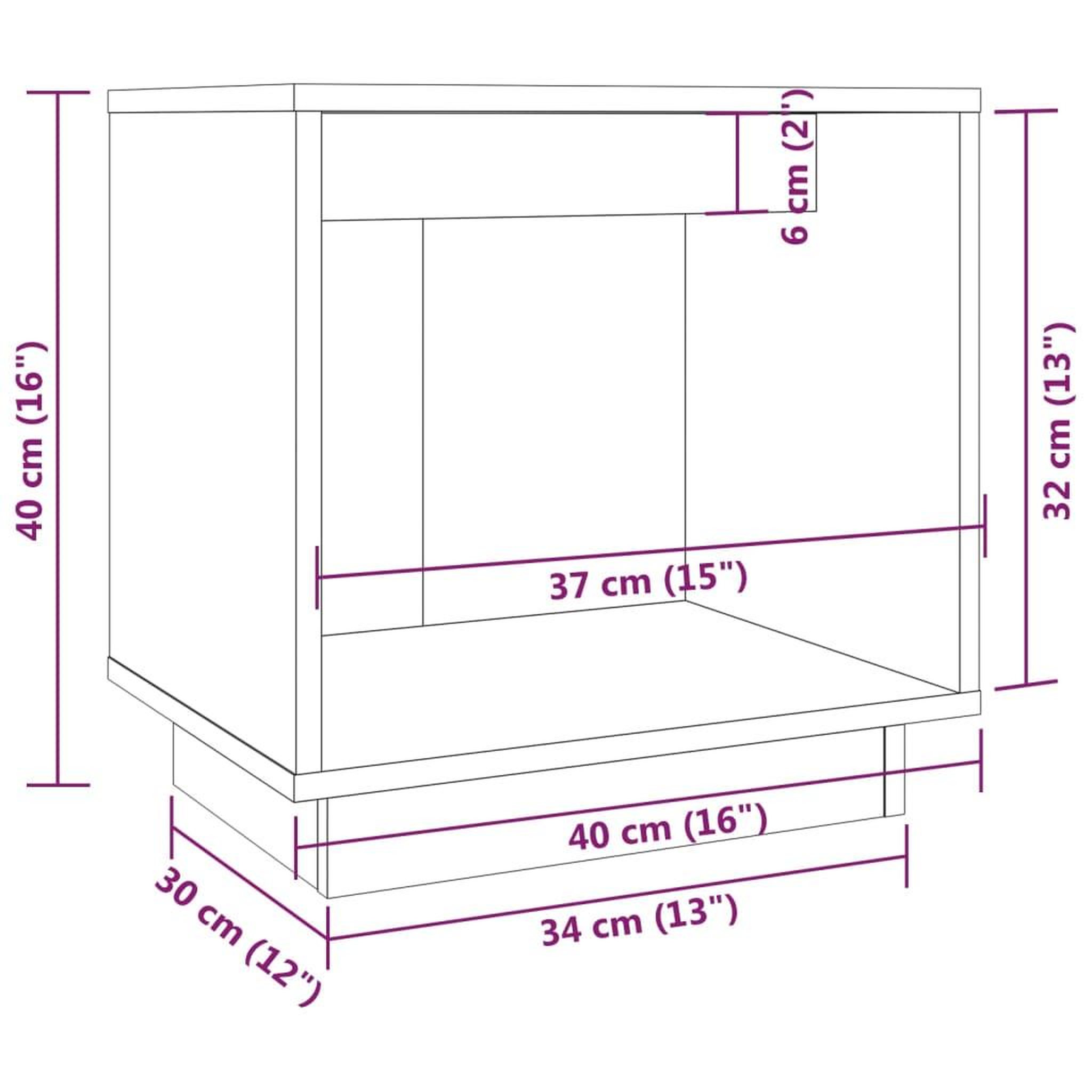 Voir la diapositive 6 : VIDAXL Table de chevet Blanc 40x30x40 cm Bois de pin solide