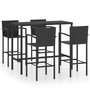 Voir la diapositive 2 : VIDAXL Ensemble de bar de jardin 5 pcs Resine tressee Noir