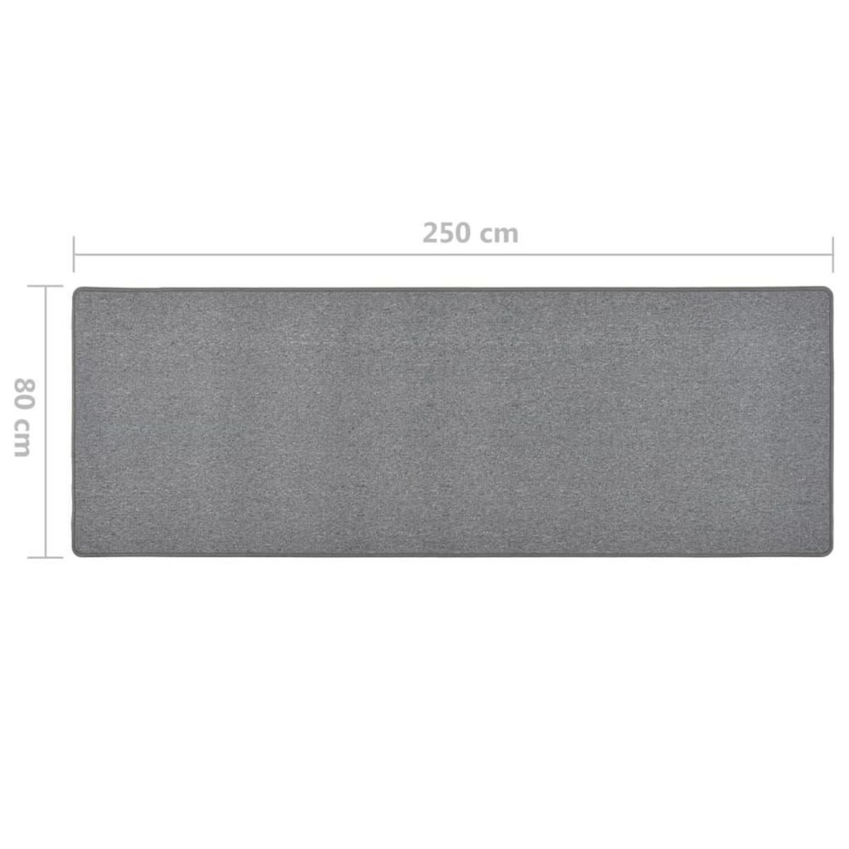 VIDAXL Tapis de couloir Gris fonce 80x250 cm