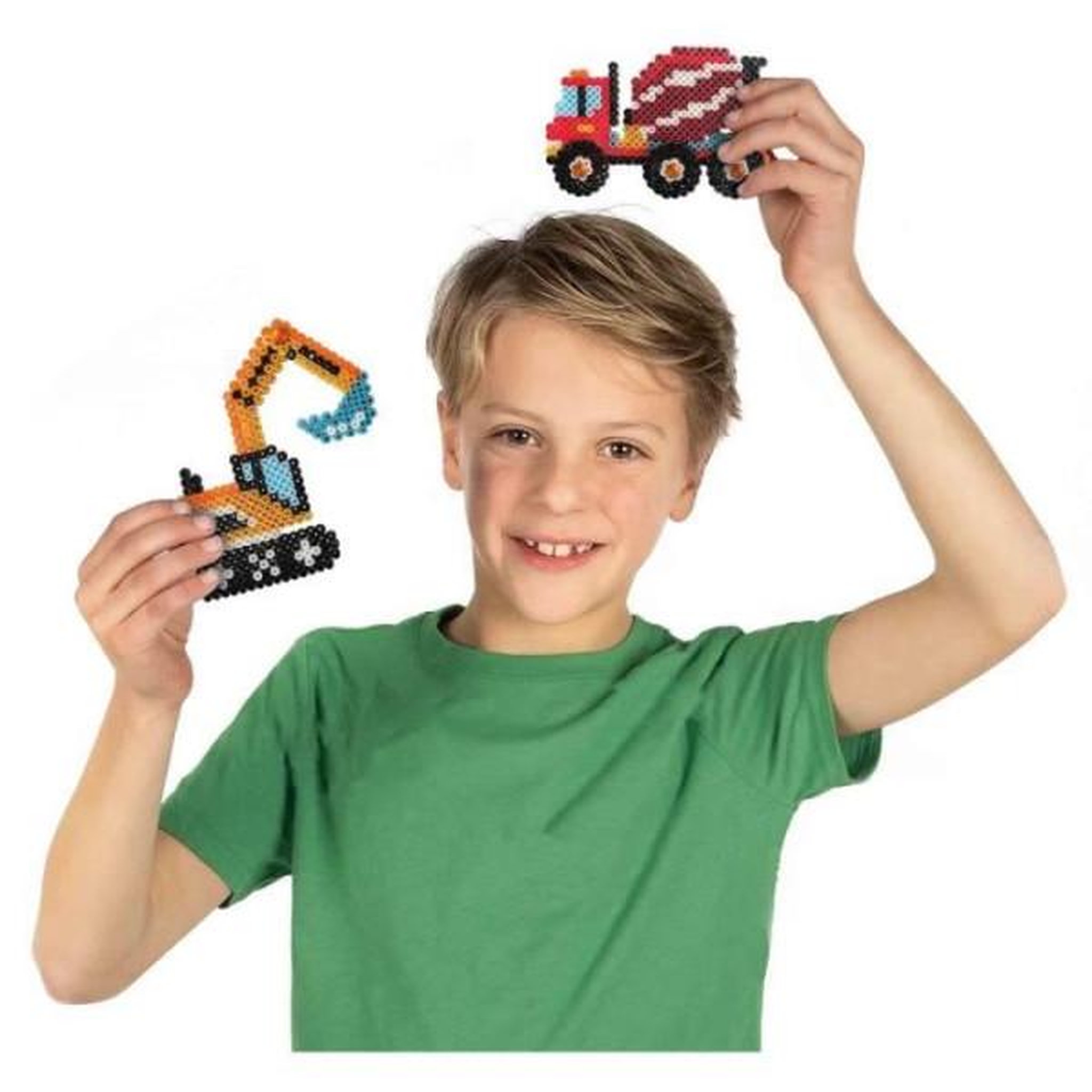 Voir la diapositive 2 : SES Creative Perles a repasser - Camions de chantier - SES CREATIVE - Crée 5 types de véhicules de chantier.