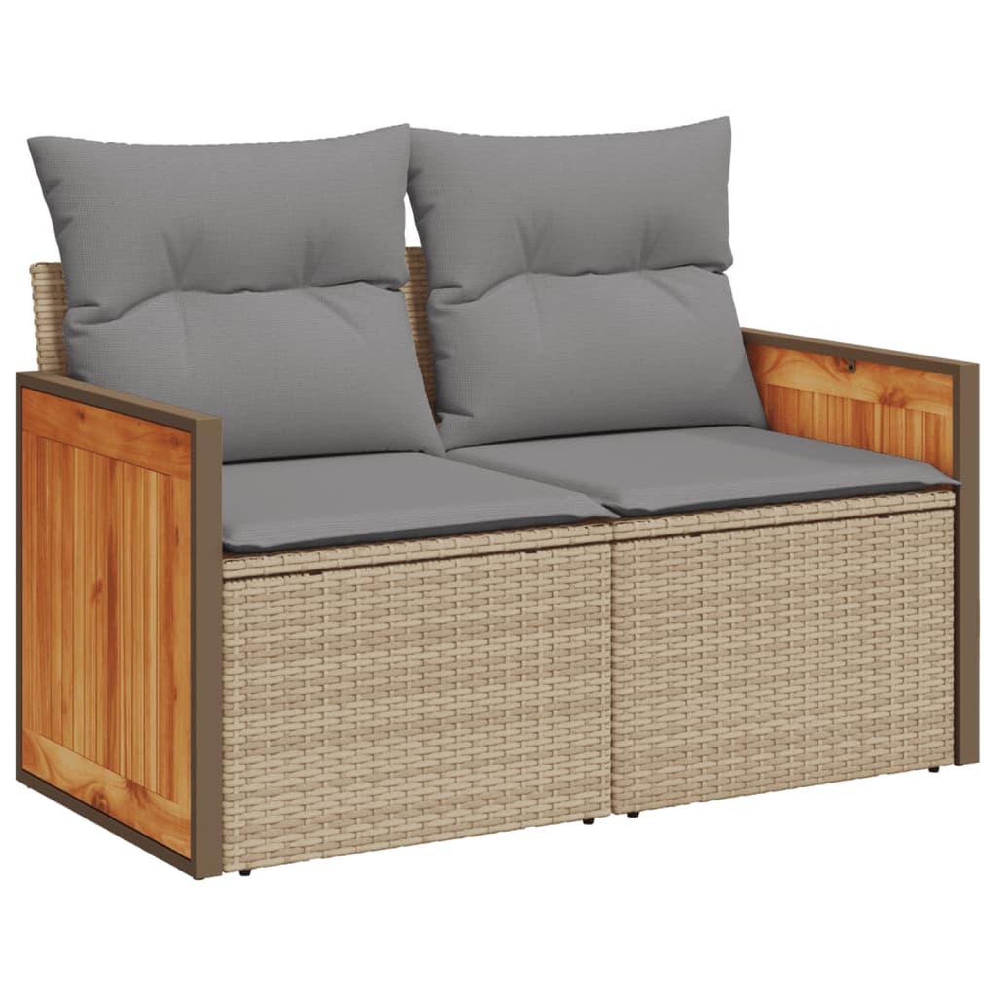 Voir la diapositive 3 : VIDAXL Salon de jardin avec coussins 12 pcs beige resine tressee