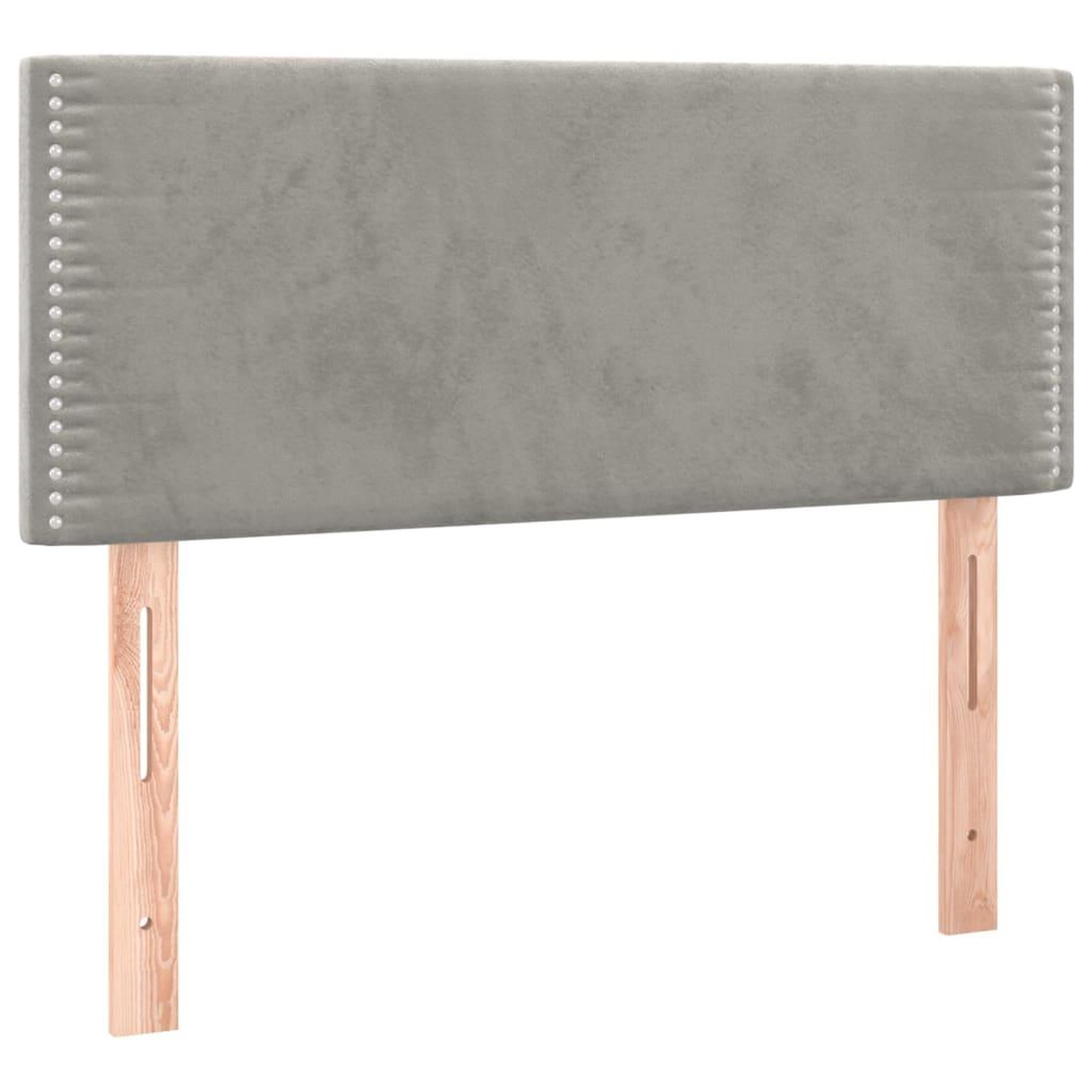 Voir la diapositive 4 : VIDAXL Tete de lit a LED Gris clair 90x5x78/88 cm Velours