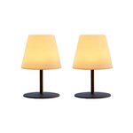 Lumisky Set de 2 lampes de table sans fil LED TWINS Gris Acier H16CM