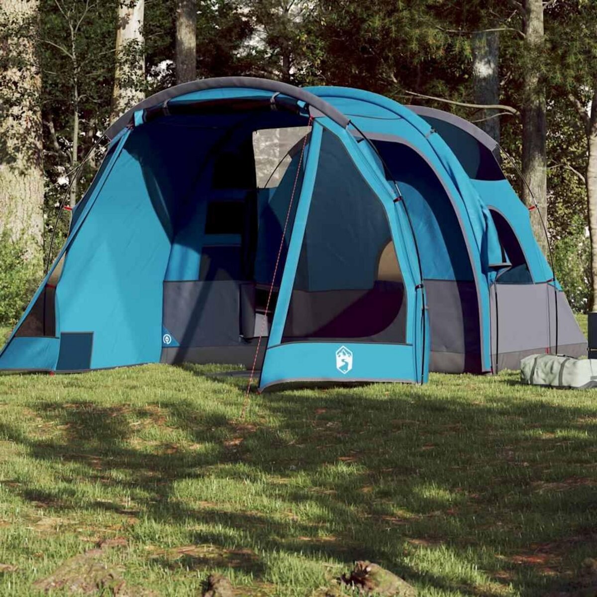 VIDAXL Tente de camping tunnel 4 personnes bleu impermeable