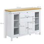 Voir la diapositive 3 : HOMCOM Buffet style classique chic multi-rangement 2 portes 2 étagères réglables 2 tiroirs coulissants placard 2 portes MDF blanc plateau aspect bois clair