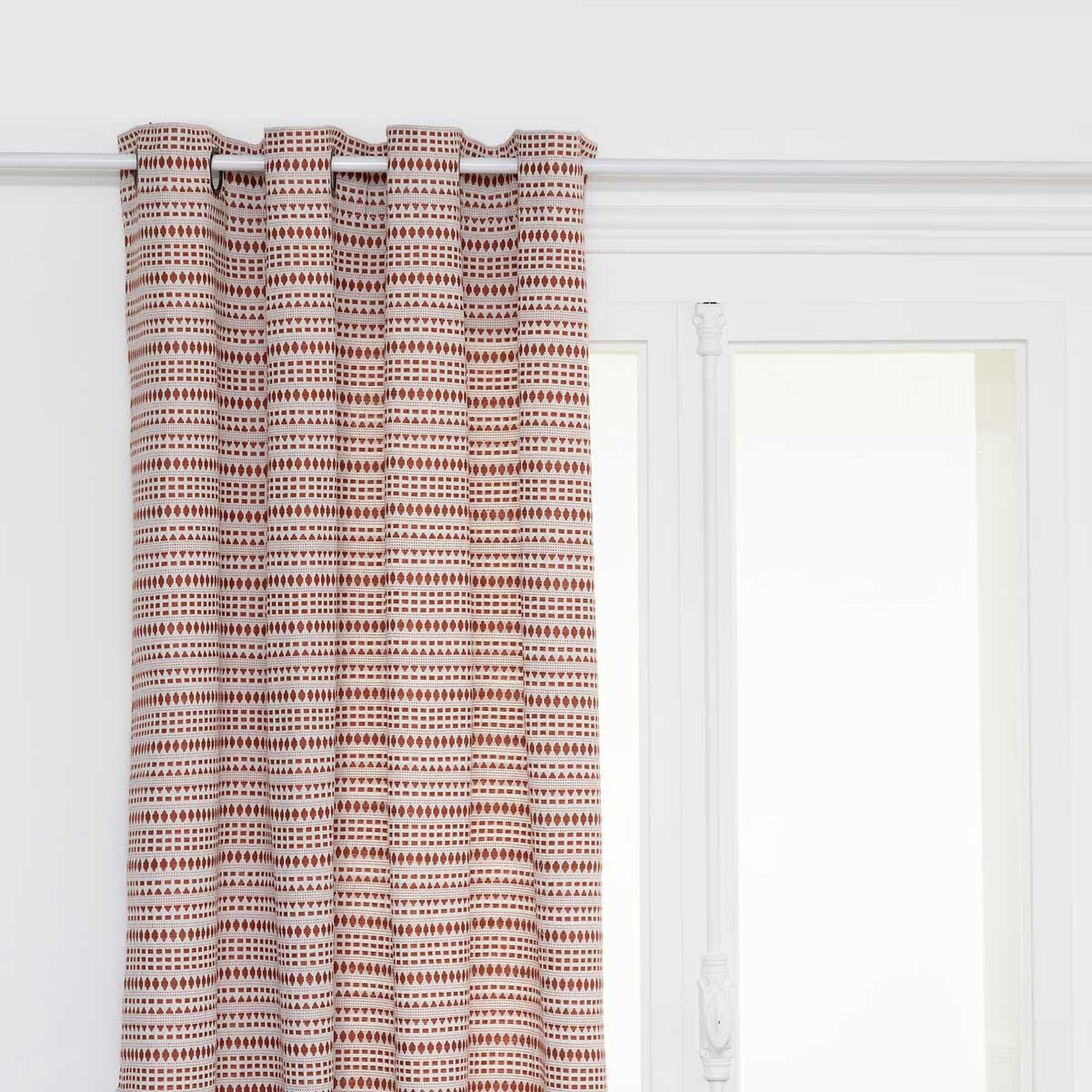 ATMOSPHERA Rideau à œillets jacquard  micah  130x260cm terracotta