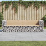 Voir la diapositive 1 : VIDAXL Banc de jardin design gabion 244x71x65,5 cm bois massif de pin