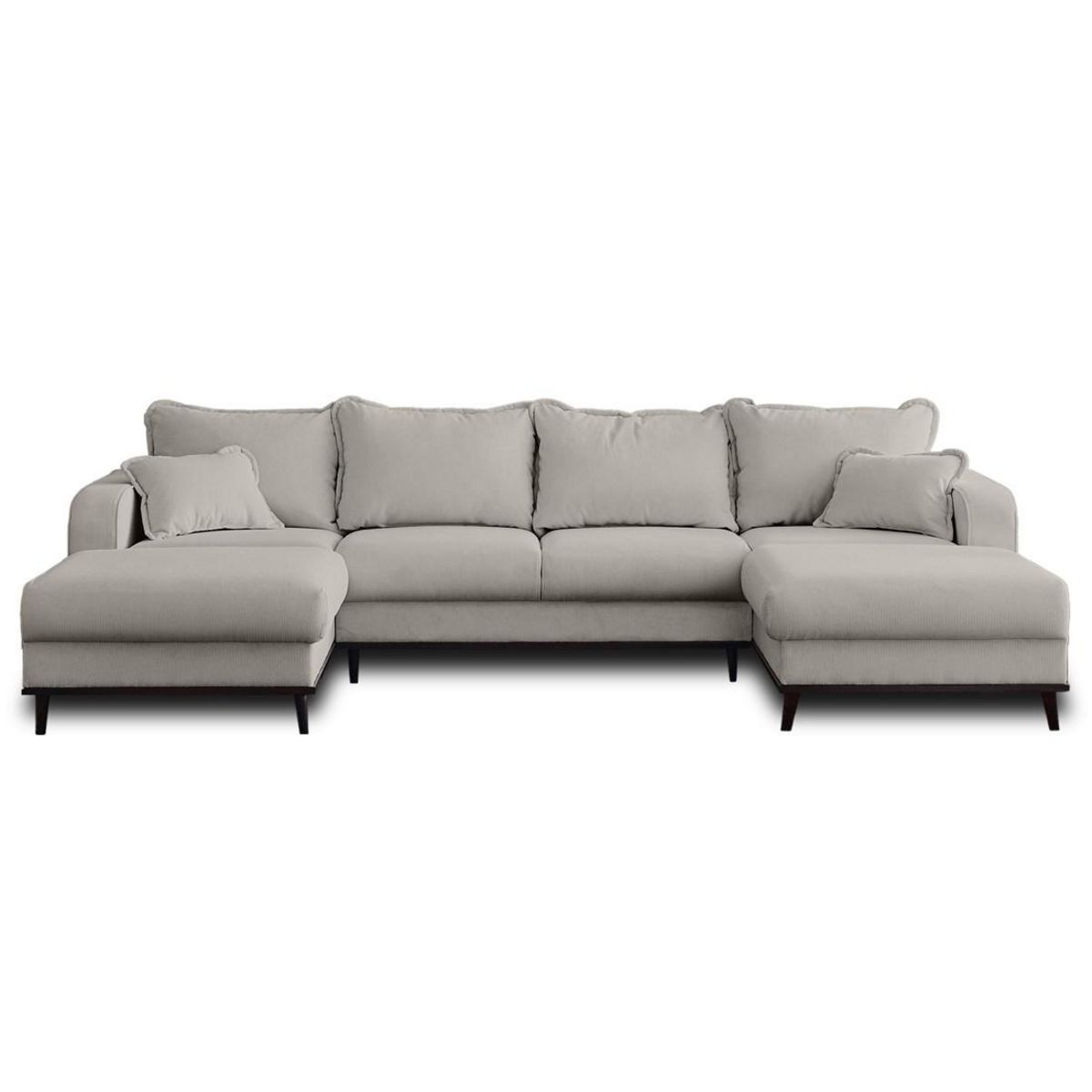 LISA DESIGN Albane - canapé panoramique en u - 7 places - en velours côtelé