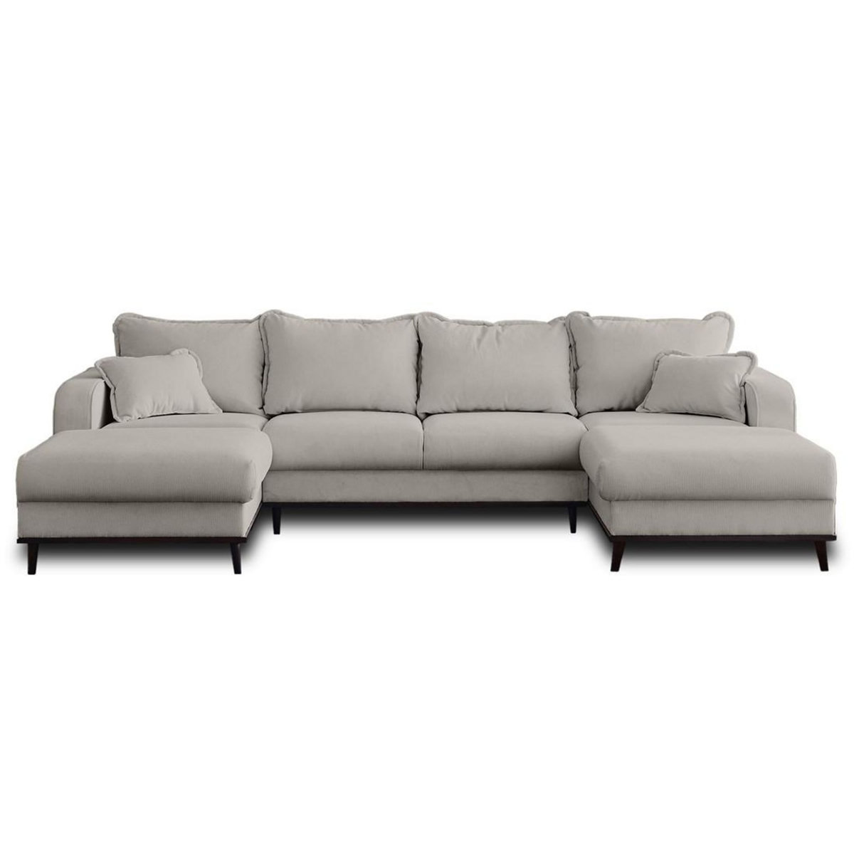 LISA DESIGN Albane - canapé panoramique en u - 7 places - en velours côtelé