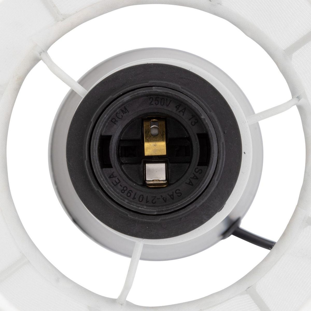 ATMOSPHERA Lampe à poser en métal et coton TOBIE - H. 33 cm - Blanc et noir