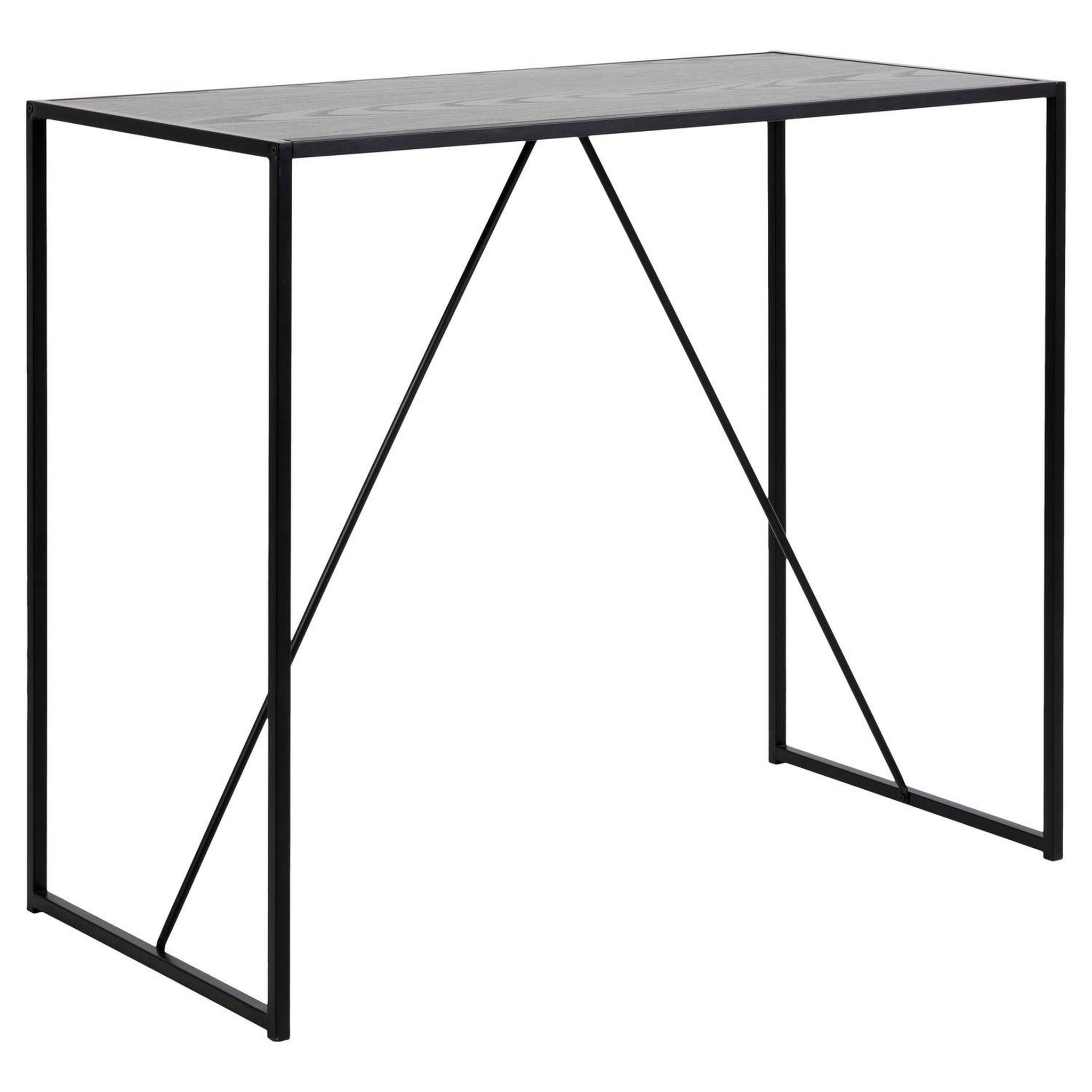 TOILINUX Table de bar haute Sireine en MDF et métal. Coloris disponibles : Noir, Beige