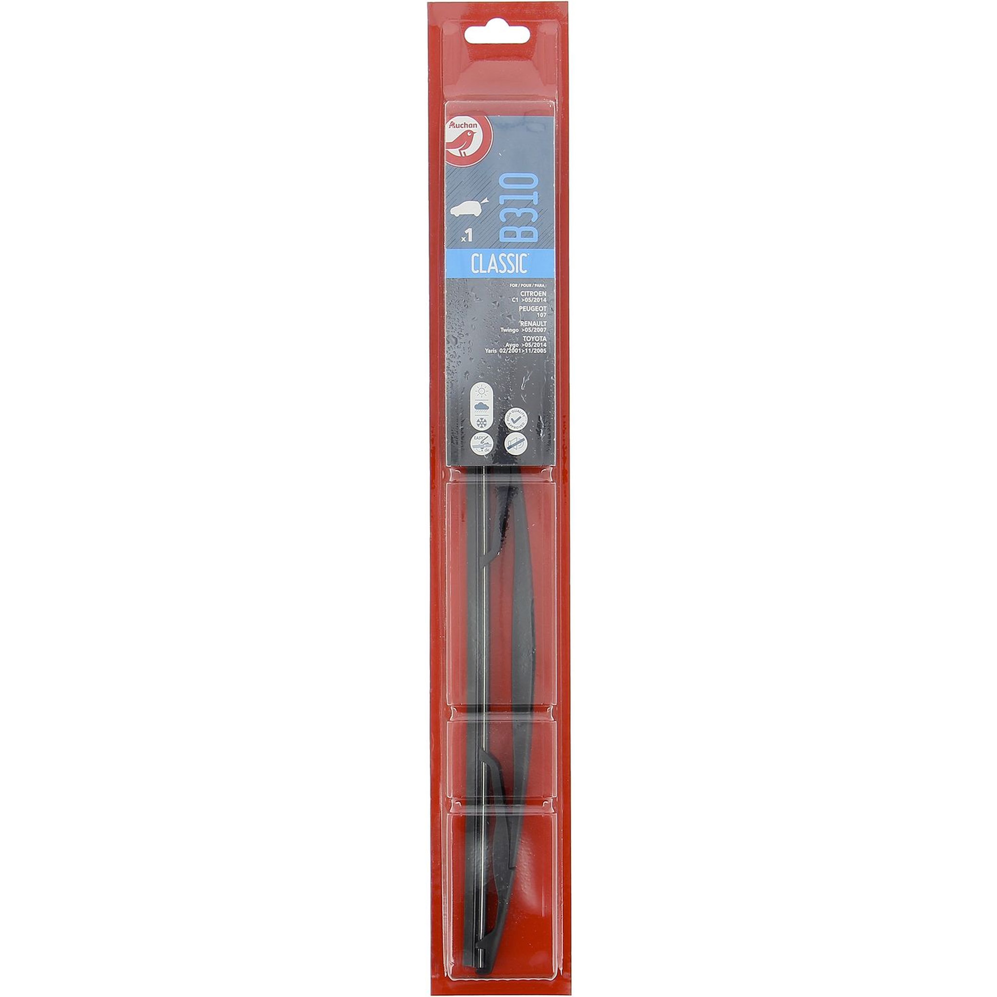 Voir la diapositive 2 : AUCHAN Balai d'essuie-glace B310 31cm pour CITROËN PEUGEOT RENAULT TOYOTA