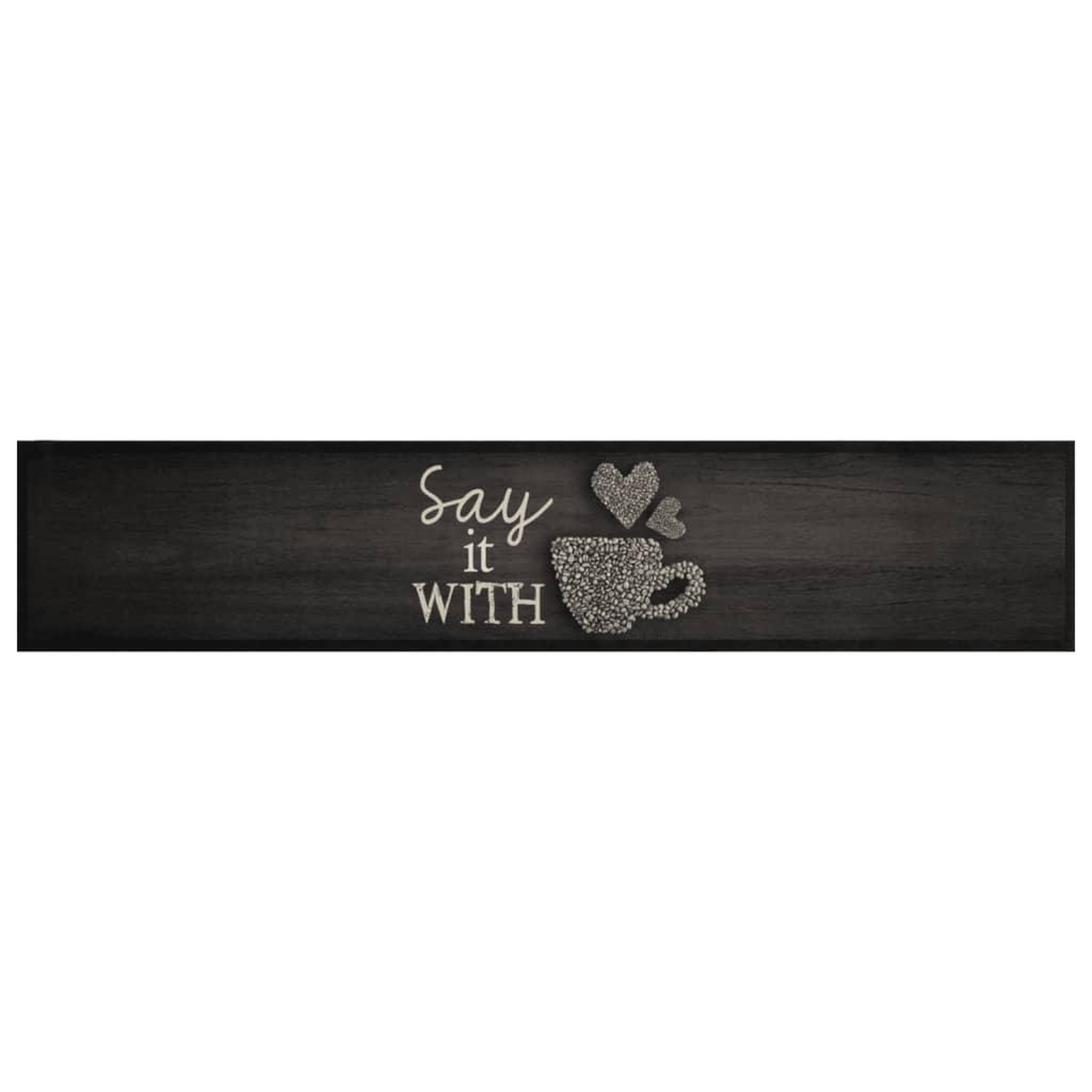 Voir la diapositive 2 : VIDAXL Tapis de cuisine lavable imprime tasse noir 60x300 cm velours