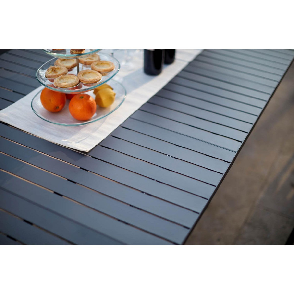 CONCEPT USINE Console extensible aluminium 2-12pl + housse Console extensible aluminium