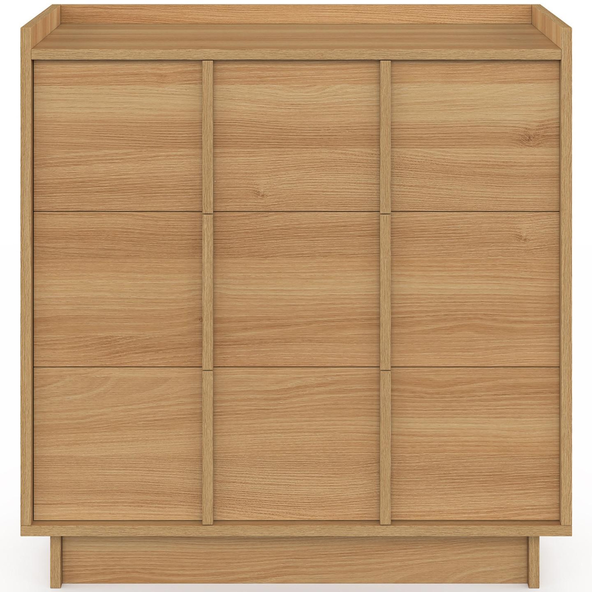 Voir la diapositive 3 : ID MARKET Commode rosie 3 tiroirs 80 cm façon hêtre design minimaliste