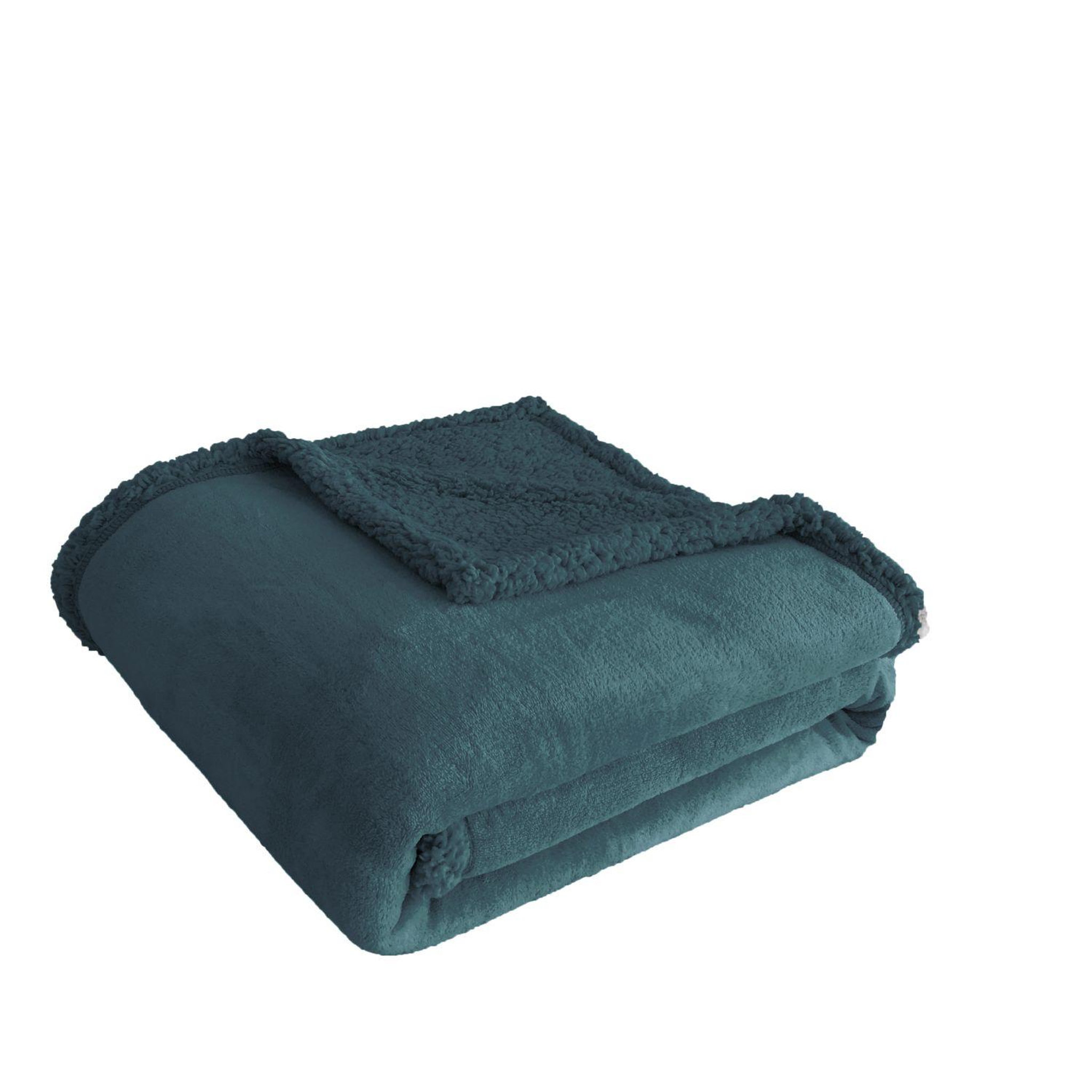 Voir la diapositive 1 : ACTUEL Plaid double face polaire/sherpa  