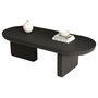 Voir la diapositive 1 : MERAX Table basse ovale noir - 49,8x119,7 cm mdf