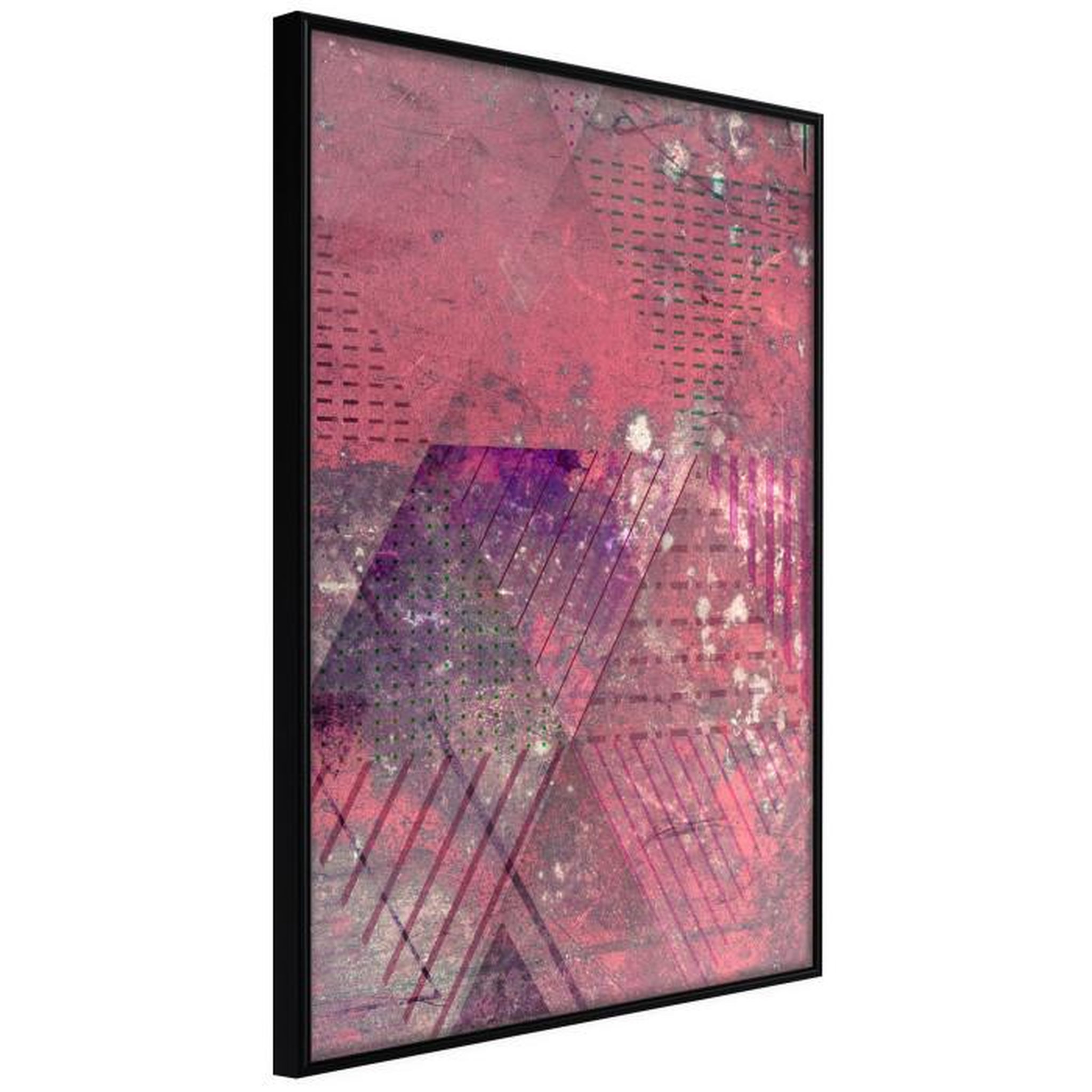 Paris Prix Affiche Murale Encadrée  Pink Patchwork III. Coloris disponibles : Jaune, Noir