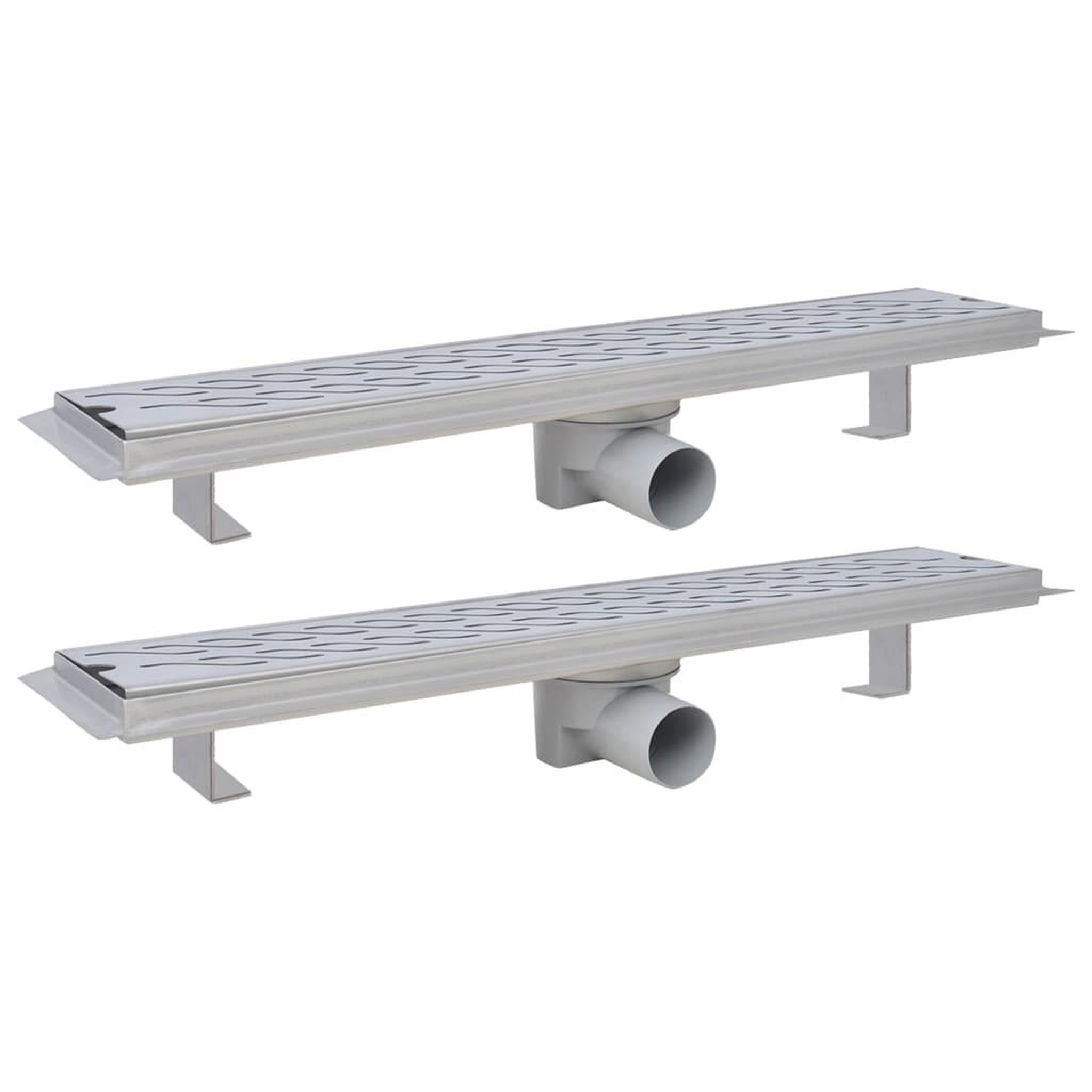 Voir la diapositive 2 : VIDAXL Drain de douche lineaire 2 pcs 630 x 140 mm Acier inoxydable