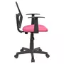 IDIMEX Chaise de bureau pour enfant STUDIO fauteuil pivotant et ergonomique avec accoudoirs, siège à roulettes hauteur réglable, mesh rose
