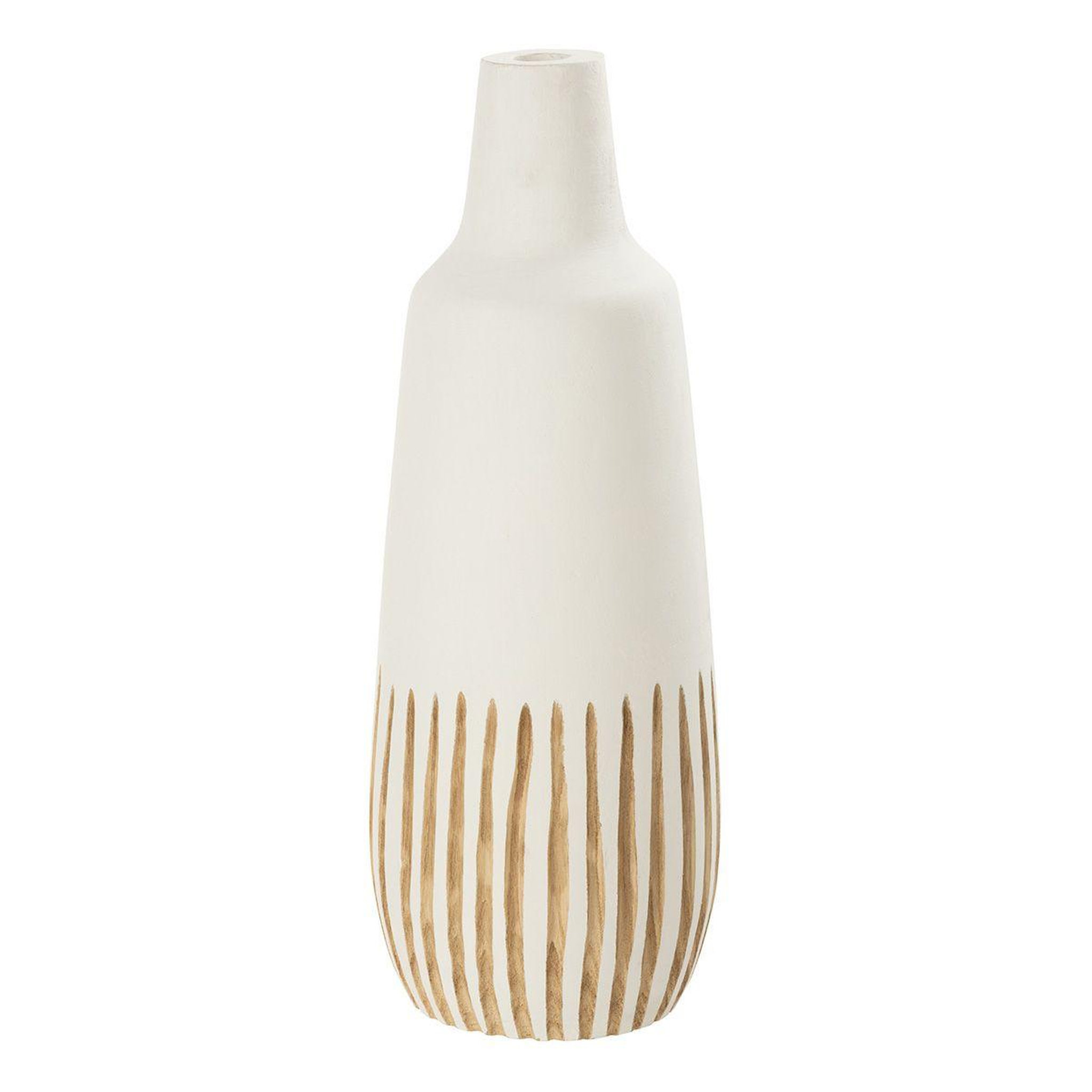 J-LINE Vase design en bois  ying  56cm blanc & naturel
