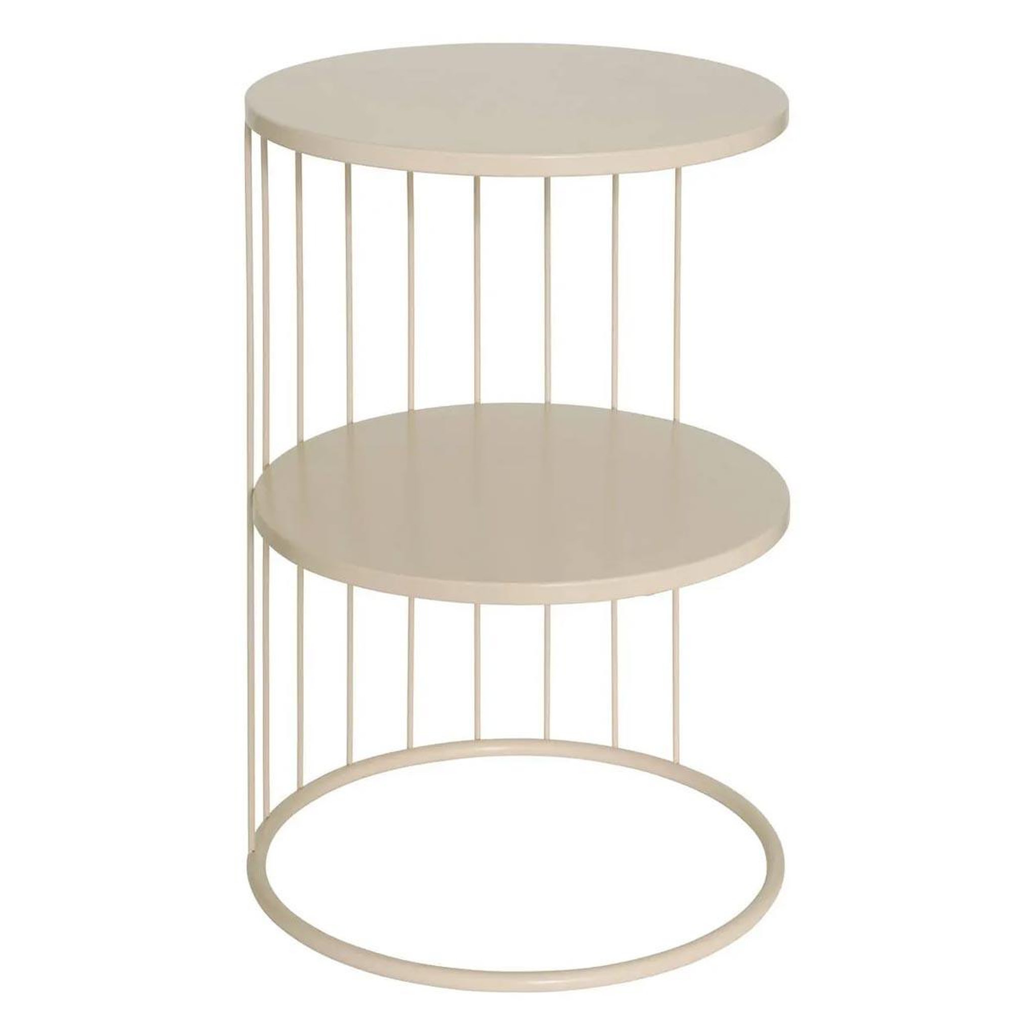 Voir la diapositive 1 : ATMOSPHERA Table d'Appoint Design Métal  Kobu  52cm Beige