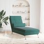 Voir la diapositive 3 : VIDAXL Chaise longue de massage avec traversin vert fonce velours