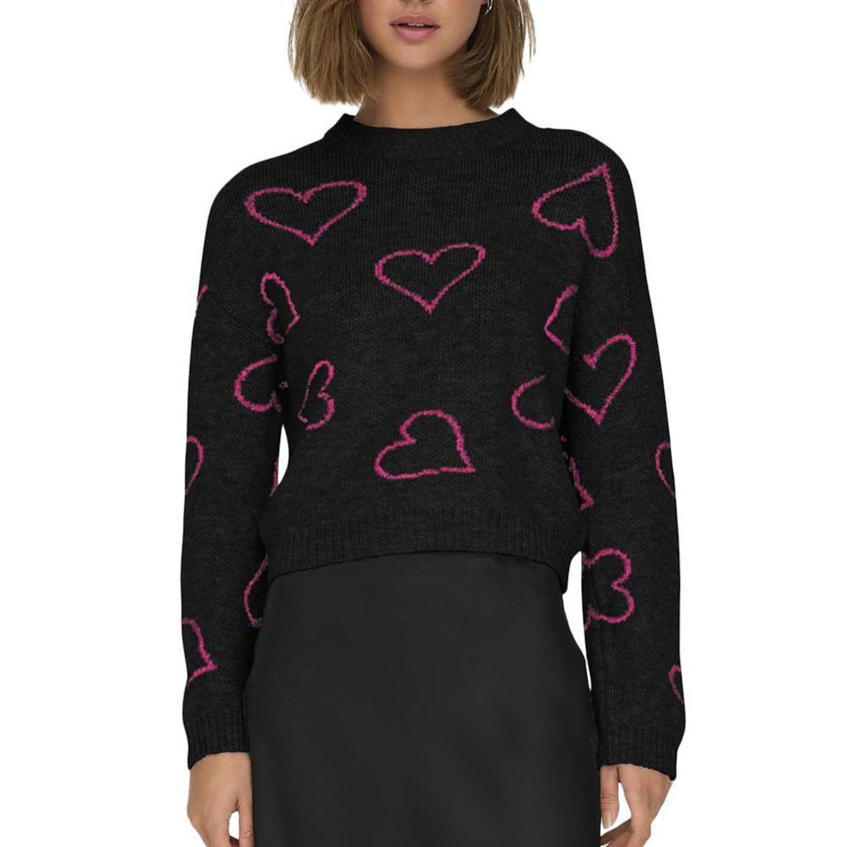 Only Pull /Rose Coeur Femme Only Happie