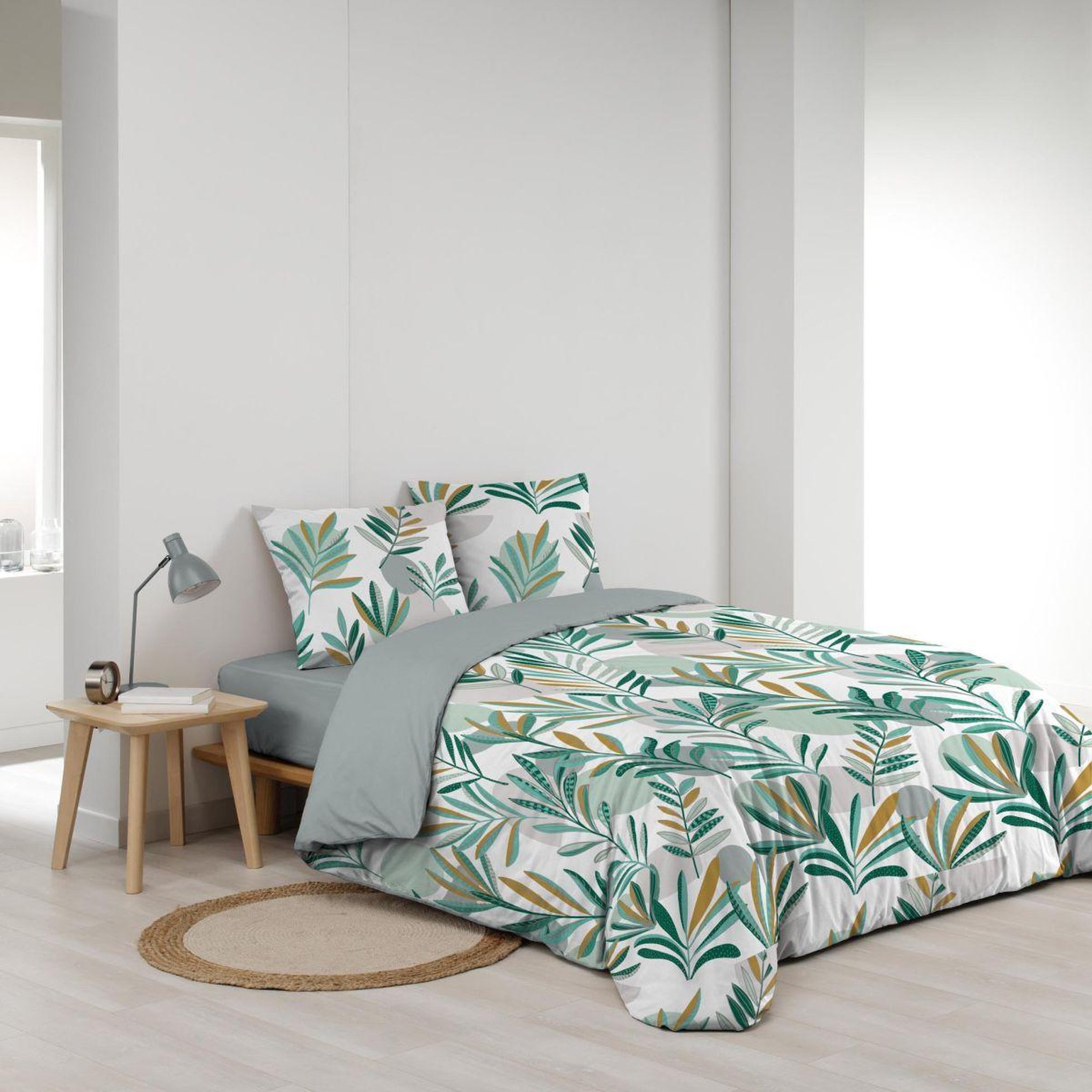 Voir la diapositive 2 : Douceur d'Intérieur Parure de lit 3 pièces  louna  240x220cm vert
