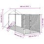 Voir la diapositive 4 : VIDAXL Chenil d'exterieur pour chiens avec toit argente 2x6x2,5 m