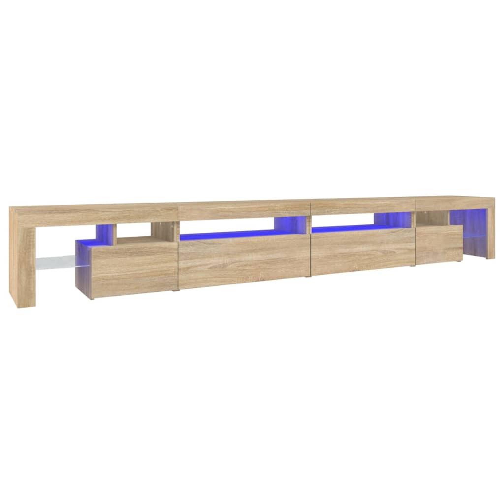 Voir la diapositive 2 : VIDAXL Meuble TV avec lumieres LED Chene sonoma 290x36,5x40 cm