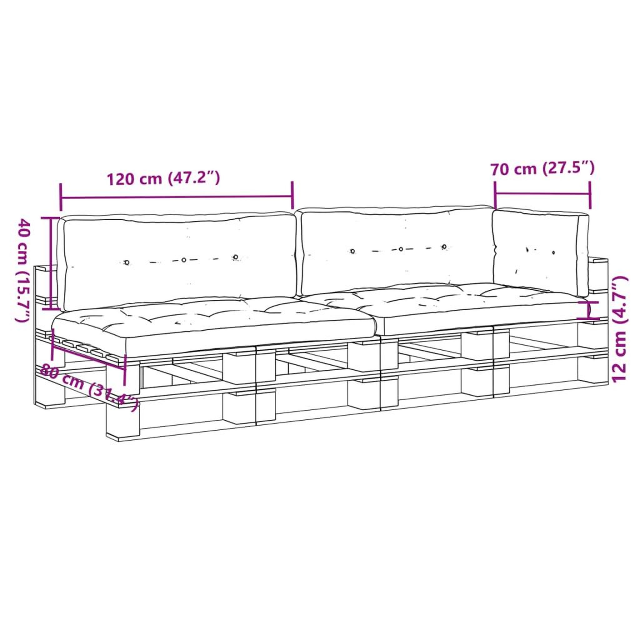 Voir la diapositive 6 : VIDAXL Coussins de palette lot de 5 rouge tissu