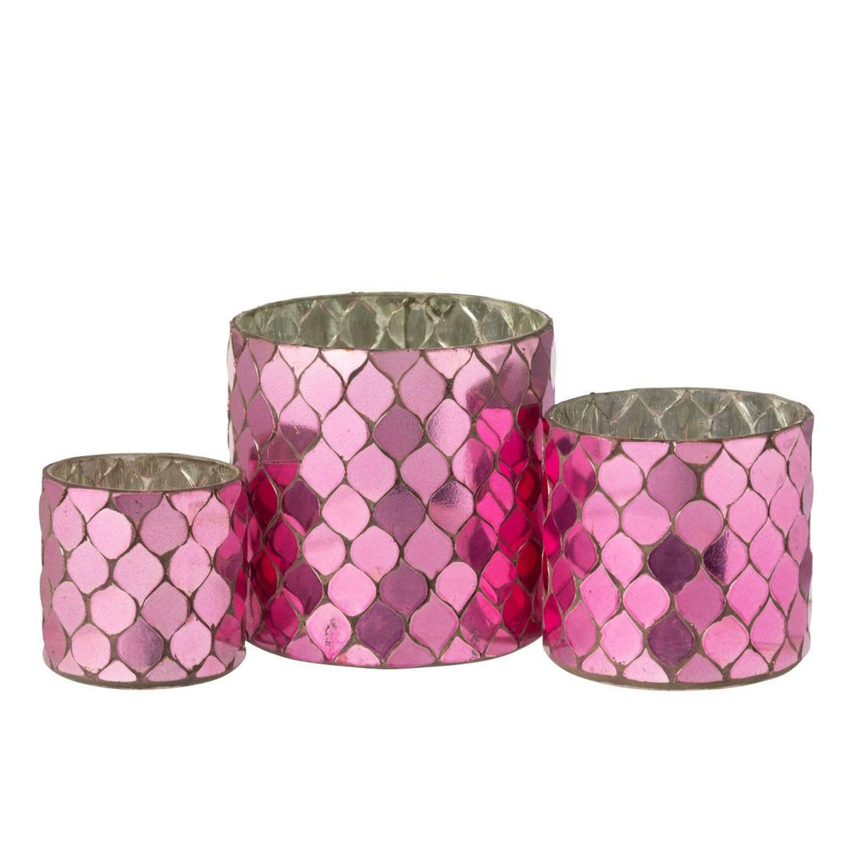 Paris Prix Photophore Mosaïque en Verre  Pop  12cm Fuchsia