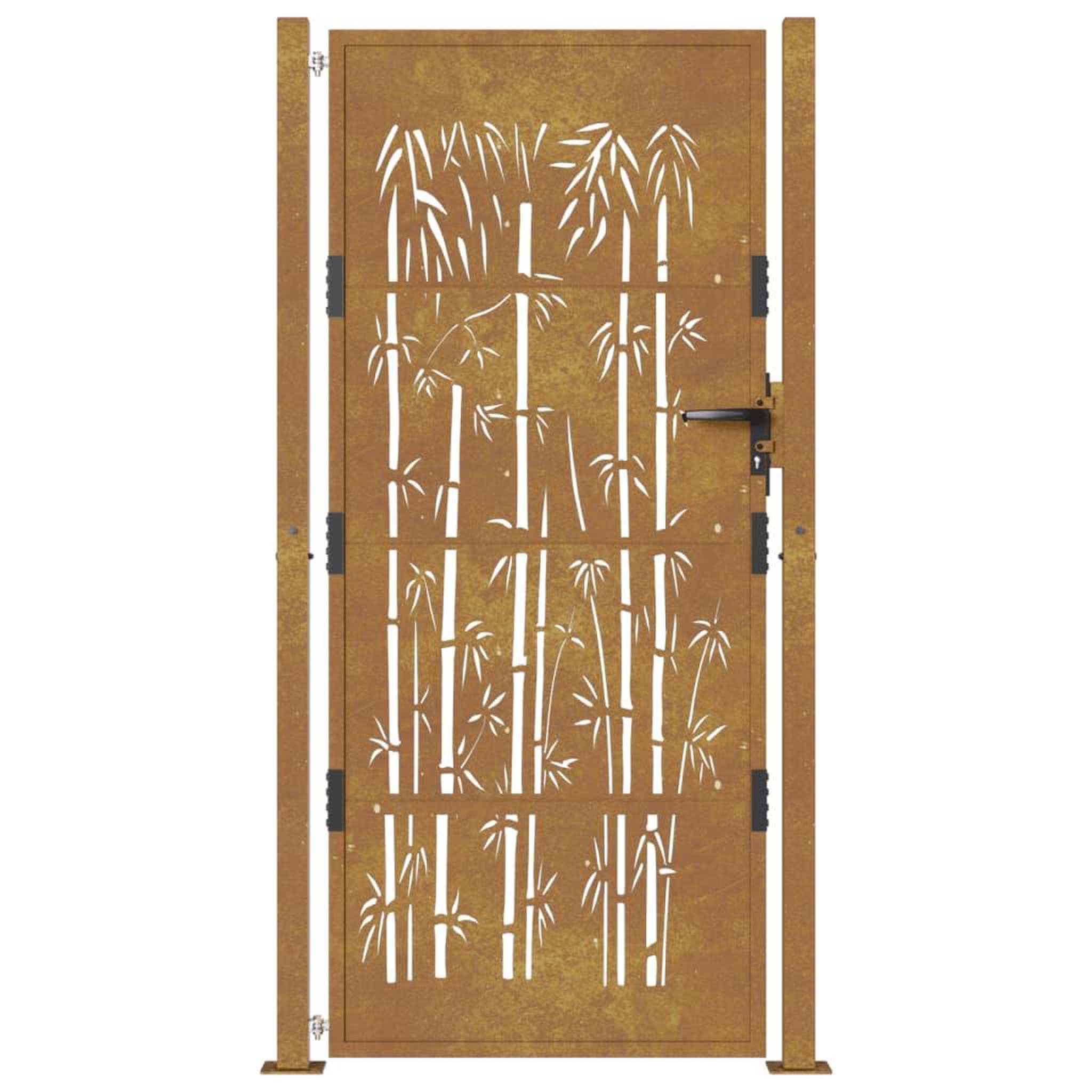 Voir la diapositive 4 : VIDAXL Portail de jardin 105x205 cm acier corten design de bambou