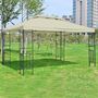 Voir la diapositive 2 : HOMCOM HOMCOM Tonnelle Pavillon de jardin barnum style colonial double toit 4 x 3 m acier crème