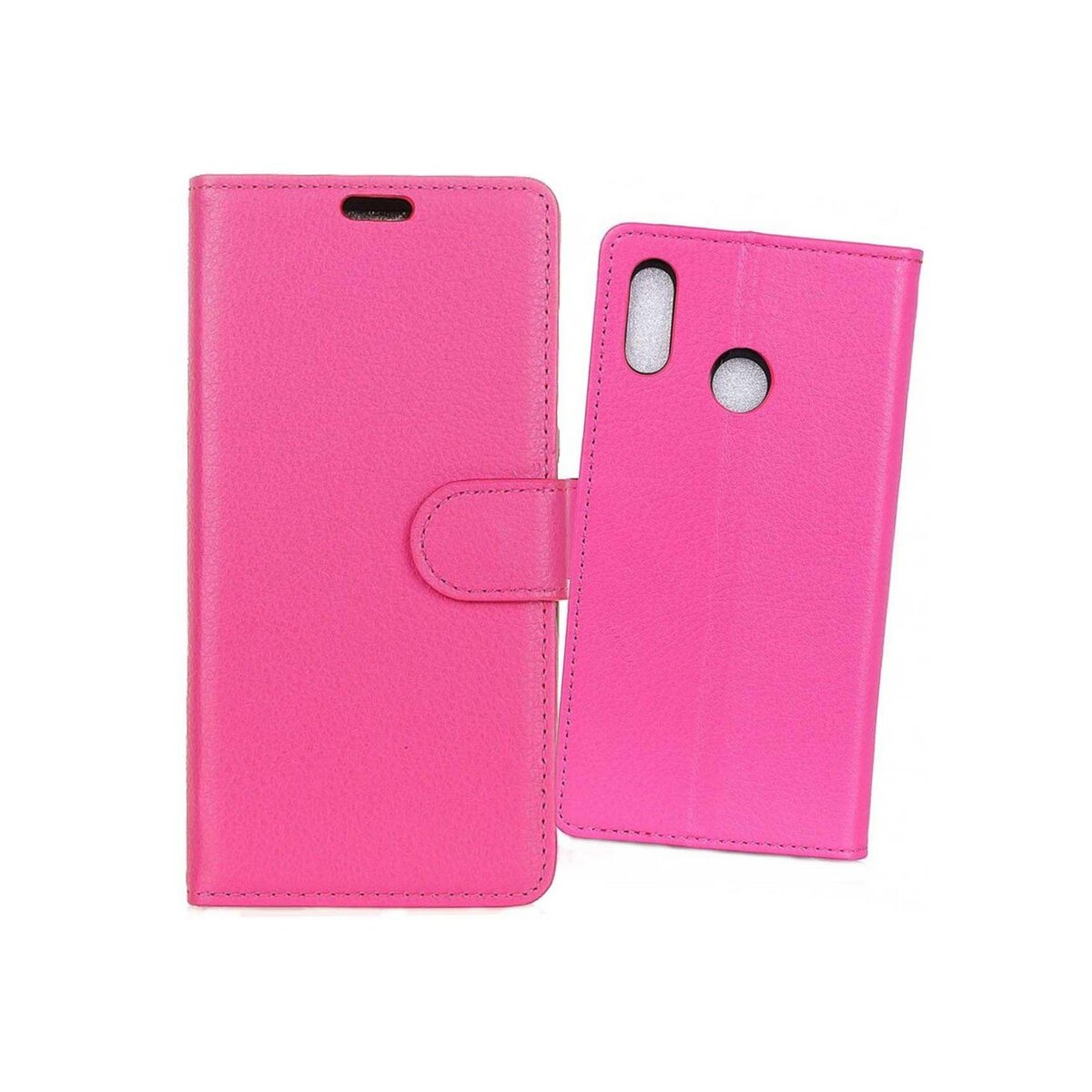 amahousse Housse Xiaomi Mi 8 SE folio grainé rose fermeture par languette aimantée