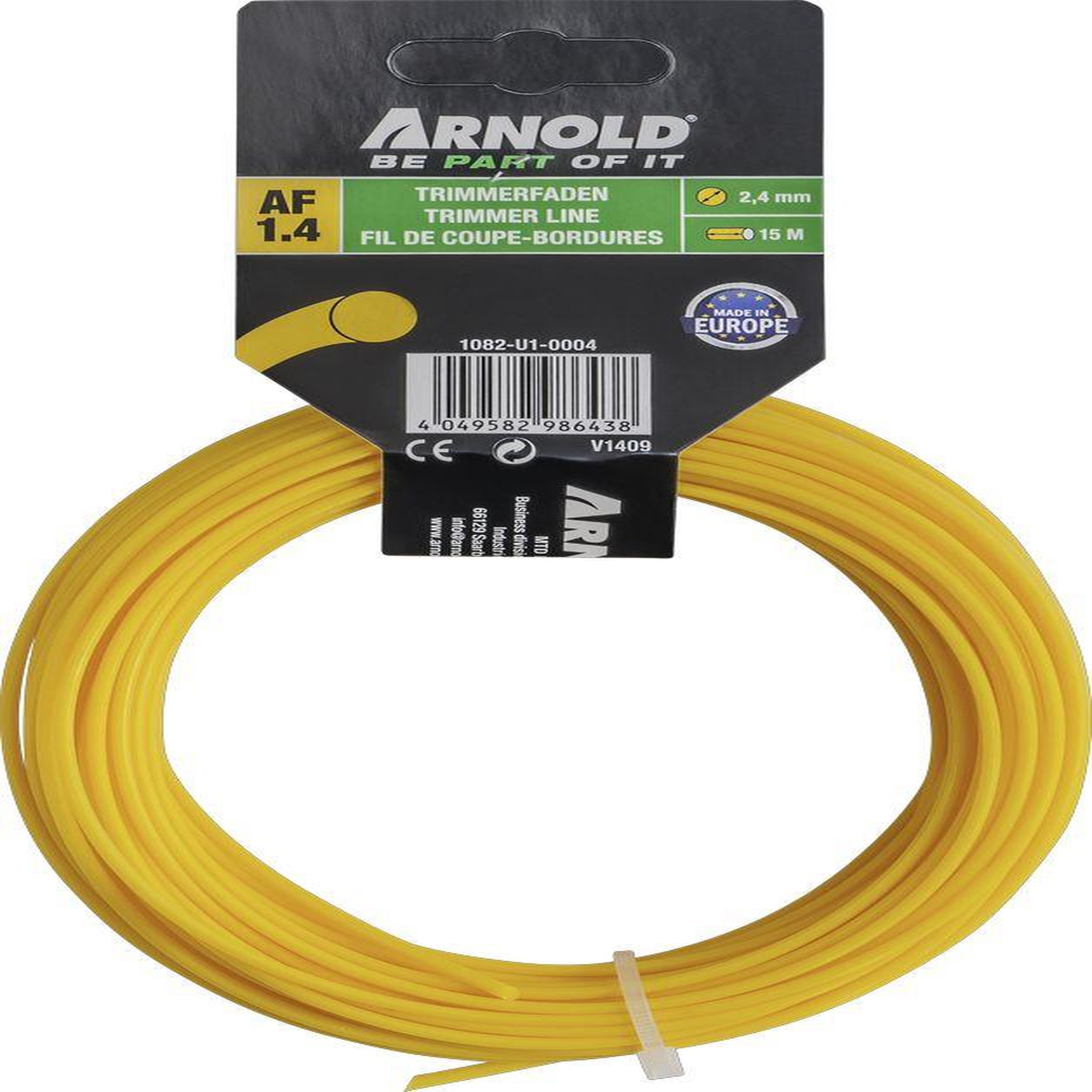 ARNOLD Fil de coupe-bordure rond en nylon 2,4 mm × 15 m