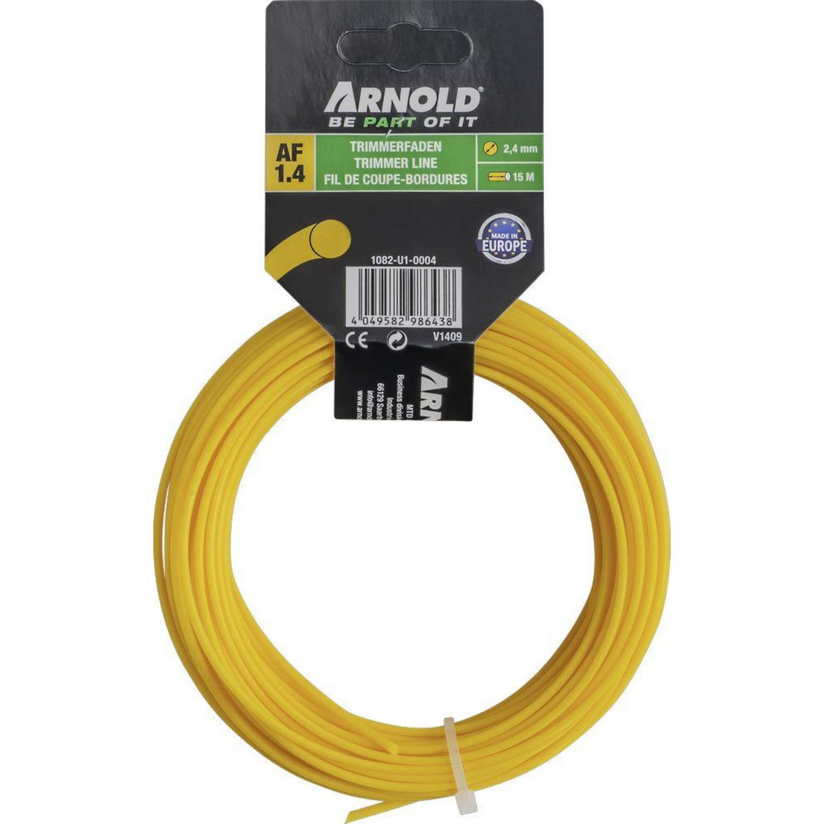 ARNOLD Fil de coupe-bordure rond en nylon 2,4 mm × 15 m