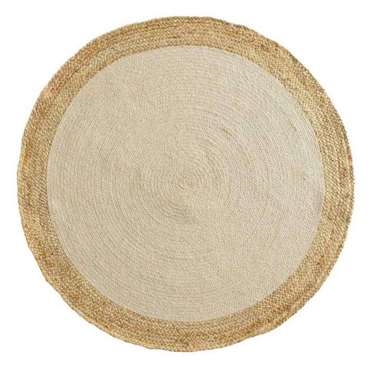 Paris Prix Tapis Déco Rond en Jute  Mario  120cm Naturel & Or