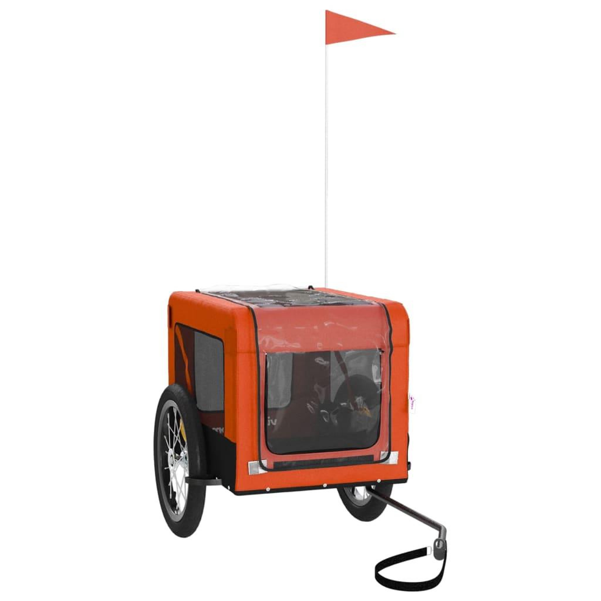 Voir la diapositive 4 : VIDAXL Remorque de velo pour animaux de compagnie orange et noir