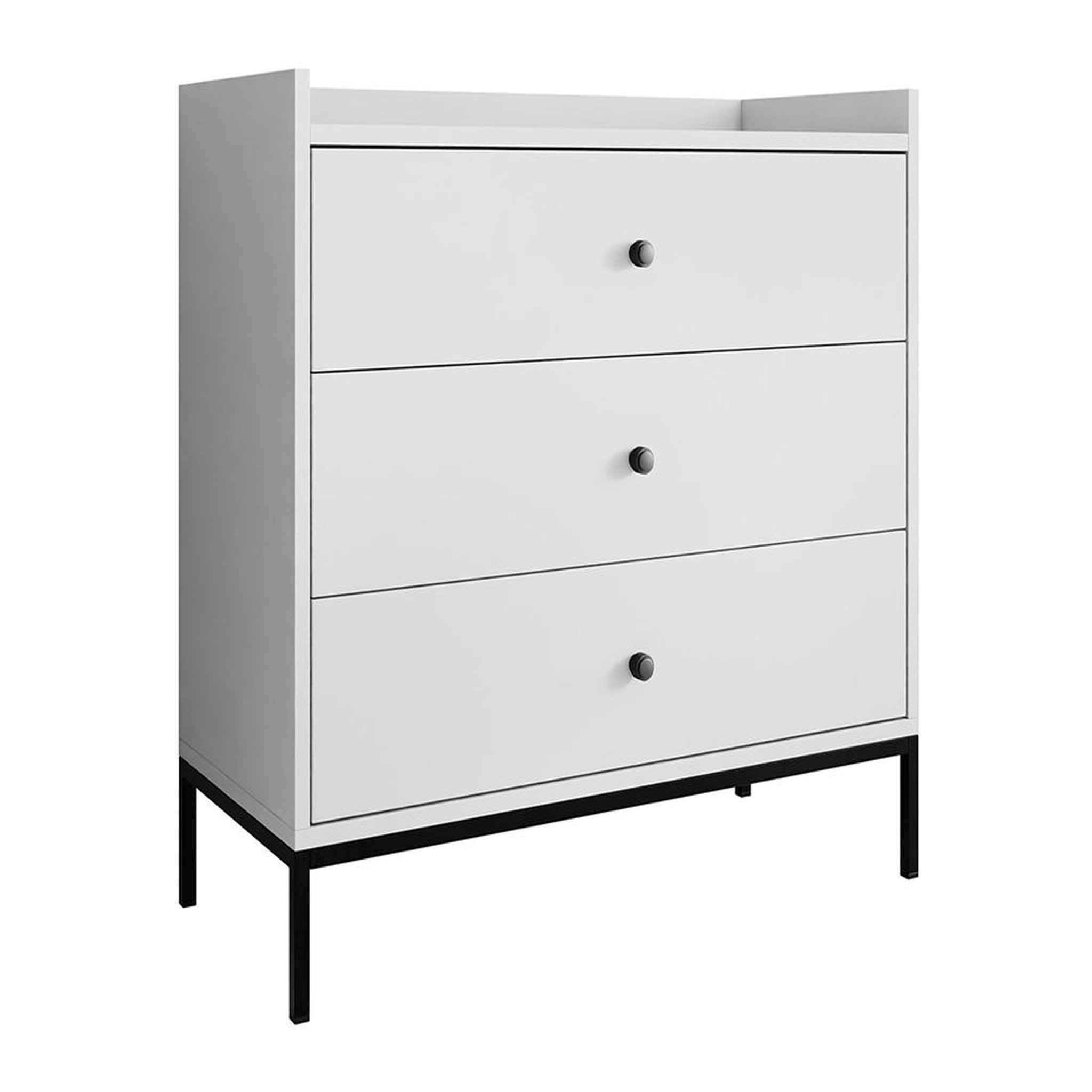 Voir la diapositive 1 : BEST MOBILIER Filipo - commode - blanc - 80 cm