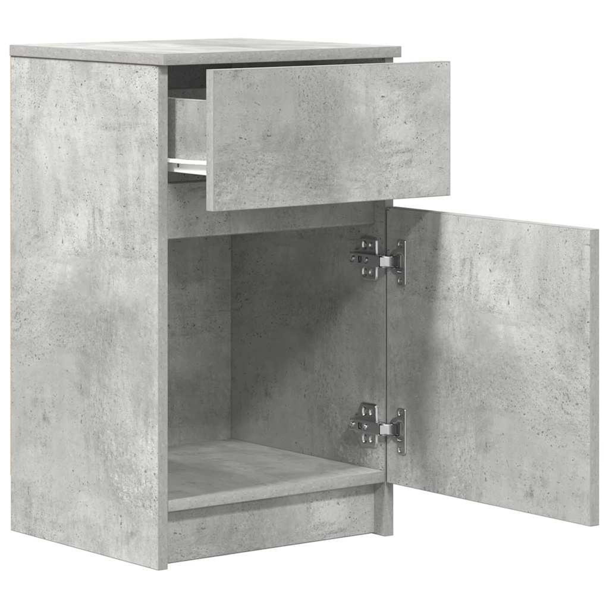 Voir la diapositive 5 : VIDAXL Table de chevet gris beton 39x35x65 cm bois d'ingenierie