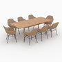 Voir la diapositive 1 : Rendez vous déco Table et chaises de jardin 8 personnes en bois de teck, résine tressée-Carmela