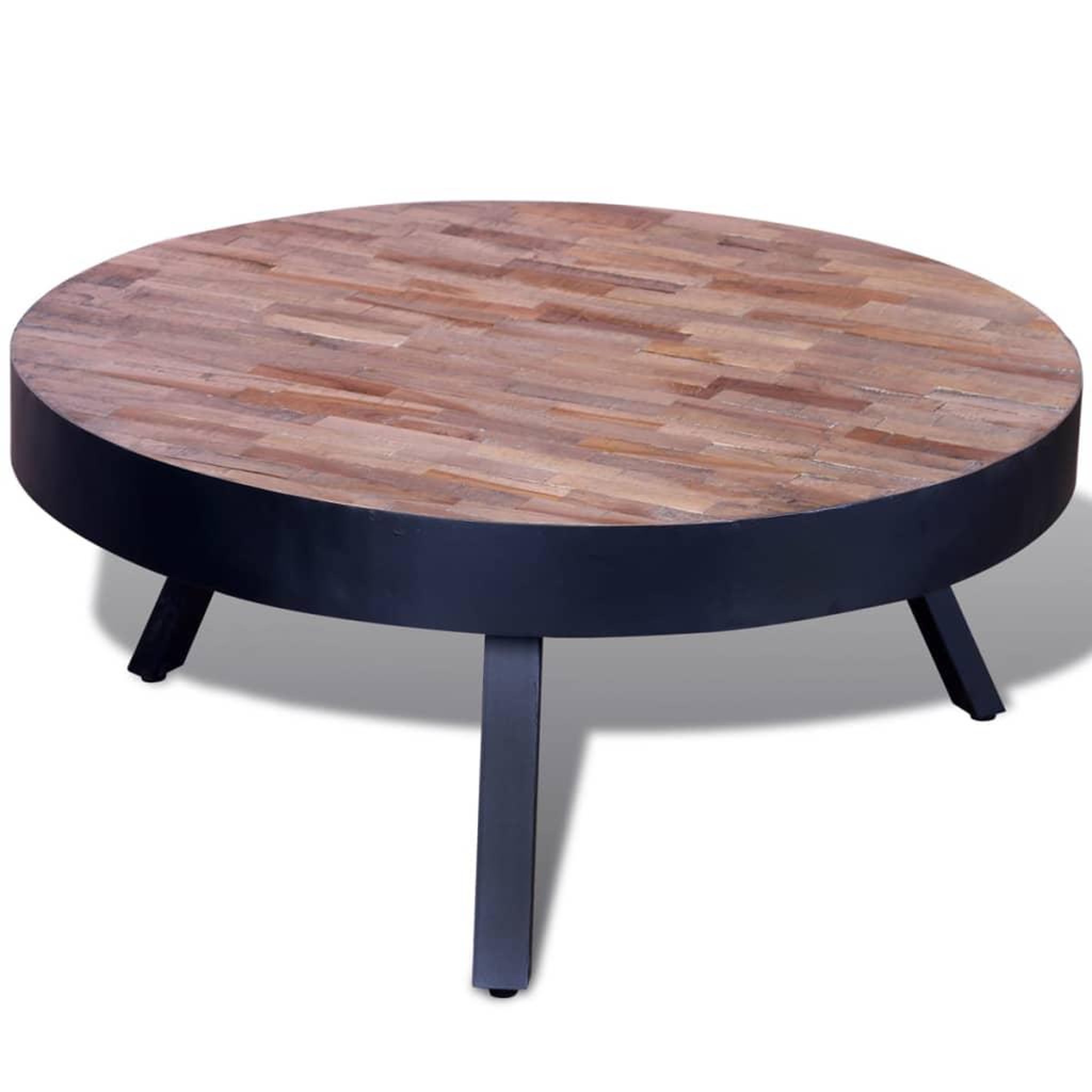 Voir la diapositive 3 : VIDAXL Table basse ronde bois de teck recycle